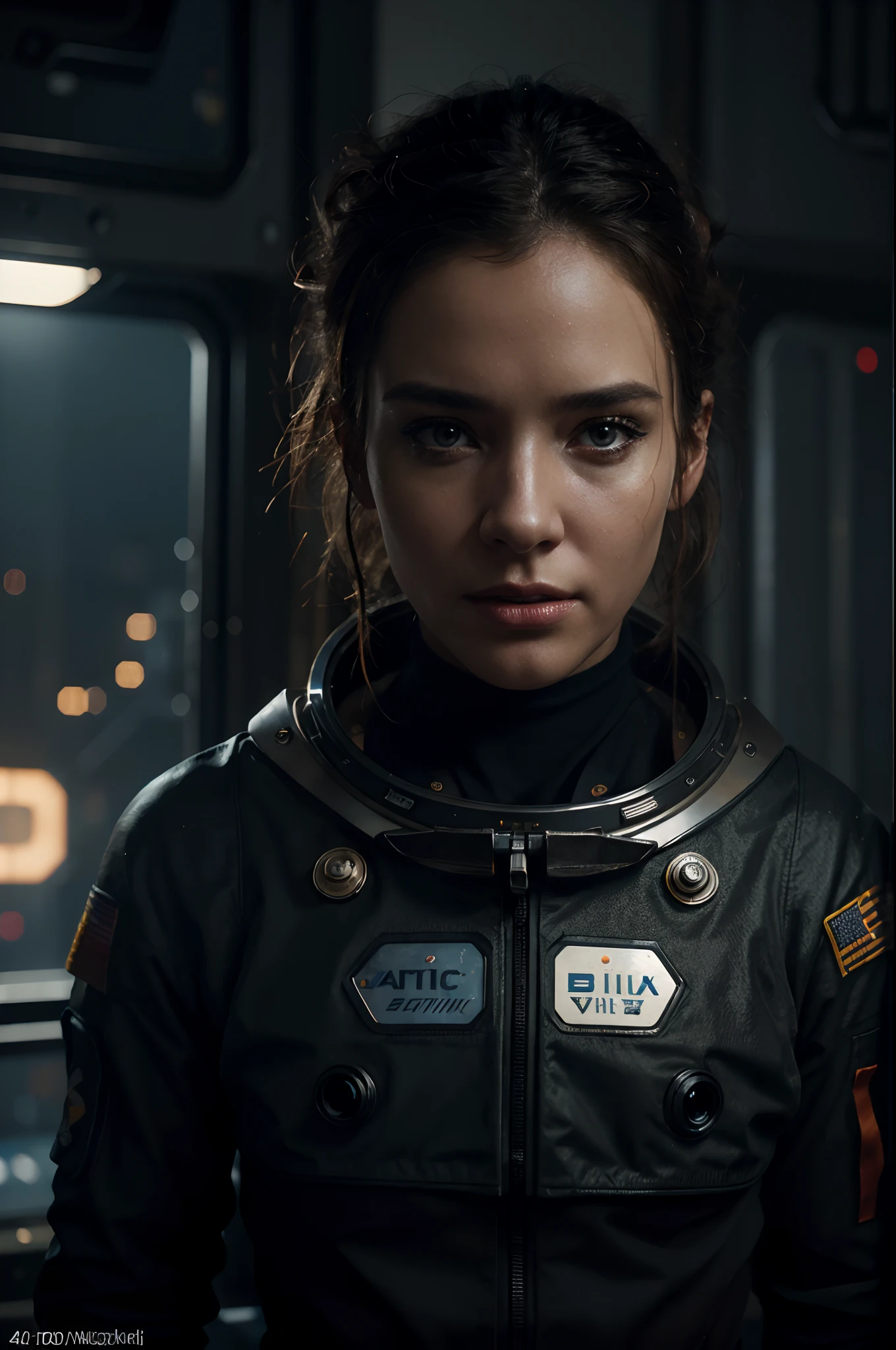 , Astronaut, beautiful body and face,very breathtaking beautiful image, cinematic, 4k, epic Steven Spielberg movie still, sharp focus, emitting diodes, smoke, artillery, sparks, racks, system unit, motherboard, by pascal blanche rutkowski repin artstation hyperrealism painting concept art of detailed character design matte painting, 4 k resolution blade runner