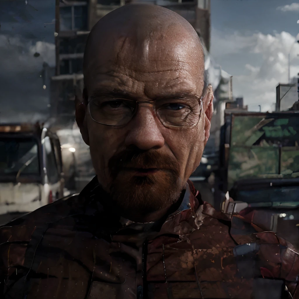 best quality,4k,highres,ultra-detailed,photorealistic,realistic:1.37,Walter White as Spiderman,portrait,spider suit,serious expression,intense eyes,detailed facial features,powerful posture,city background,action-packed scene,epic composition,comic book style,