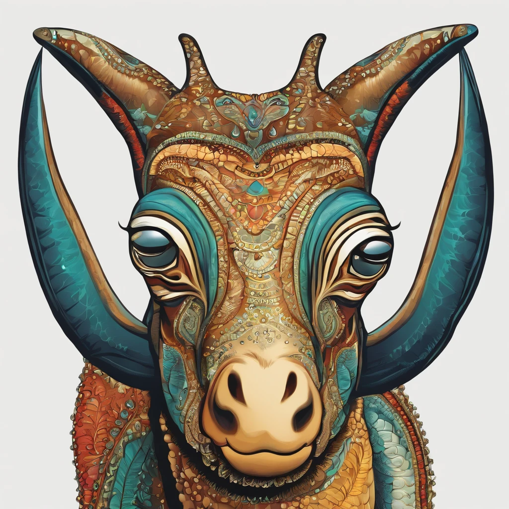 Hydrochoerus hydrochaeris Mammal, Multicolored, Vintage Style, (T-Shirt Design), Masterpiece Realistic Volumetric Light, Shiny, Contour, Vector, White Background, Details