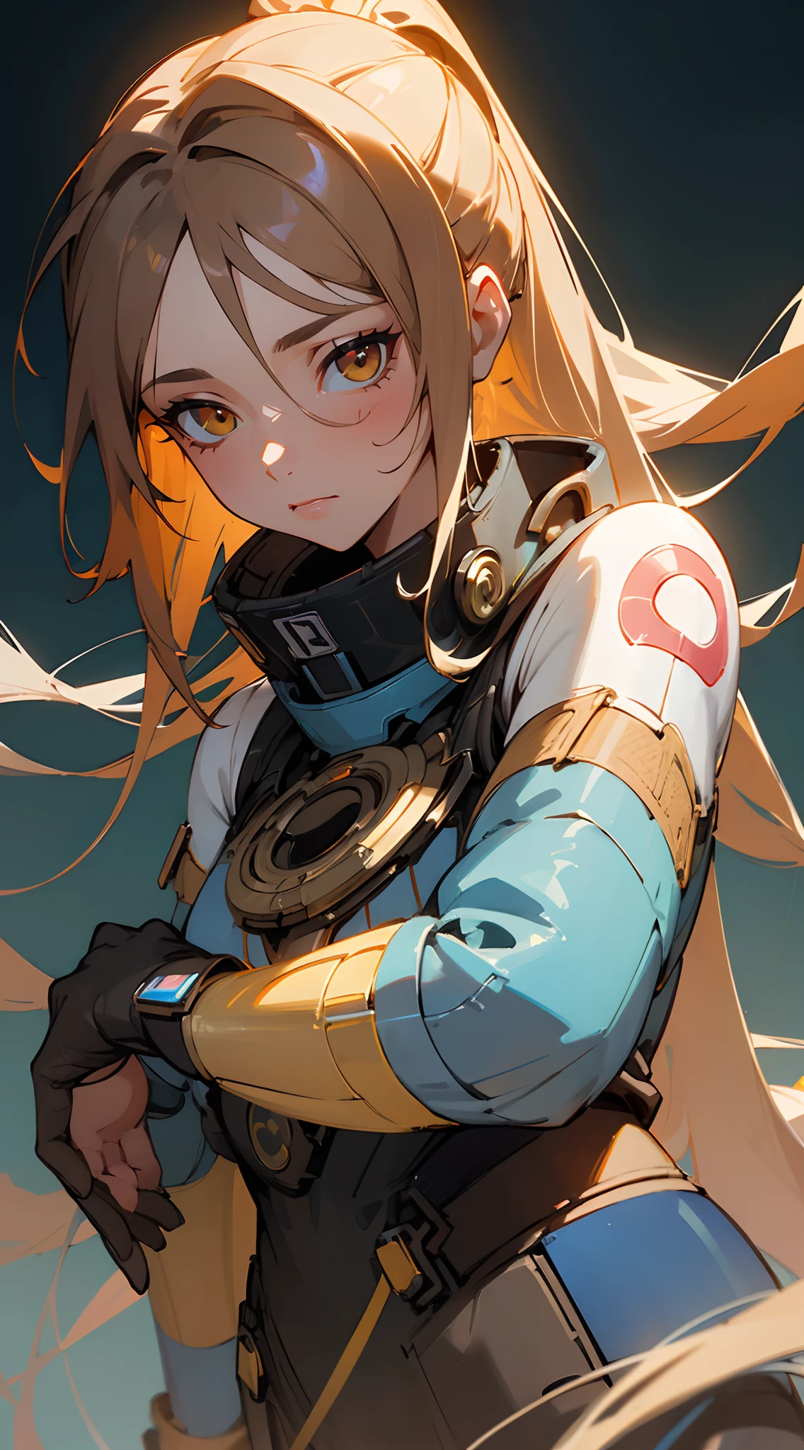 A beautiful mature woman , dark brown hair , extremely long hair , hair in a ponytail , brown eyes , age 41 ,
in the style of cyberpunk futurism, african influence, etam cru, light blue and gold, michael creese, steelpunk, michael hussar, white background
(masterpiece, best quality:1.3),beautiful detailed glow,best illuminate,(((best quality,textile shading,ultra detailed))),extremely detailed CG unity 8k wallpaper,Highly Detailed beautiful and aesthetic,best light,high resolution,detailed,dynamic lighting , 1Character , pastel washed out colors , cell shade , soft, muted shades ,gentle colors ,
