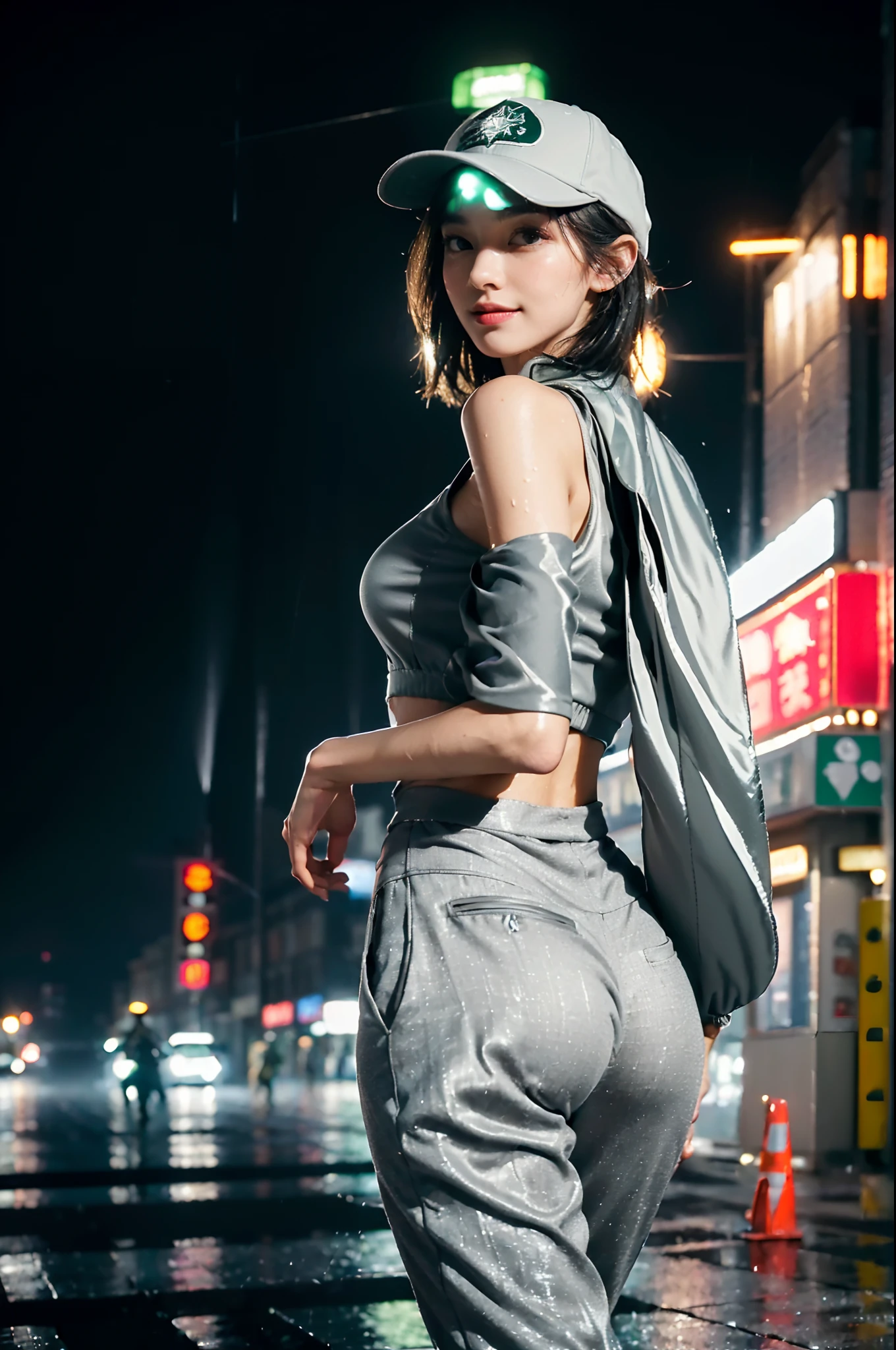 ((best qualitGame cover art:1.5), (masterpiece:1.2), (best quality:1.2), highest quality, absurdres, 8k wallpaper, HDR, elaborate features, beautiful intricate eyes, ray tracing, perfect face, octane render, ,, sexy lips,
(gigantic and massive tits:1.1),big breasts, official illustration, illustration, detailed face, titsnipples, butt, booty,1 girl,solo cyberhanfu, short sleeves, chinese_clothes, in white and black, cyberpunk city, sexy pose, Headdress, hair ornament, short hair, cyberpunk, a high-tech city, full of machinery and futuristic element, futurism, technologyy)), ((masterpiece)), (detailed), 1girl, on-shoulder sweater,
