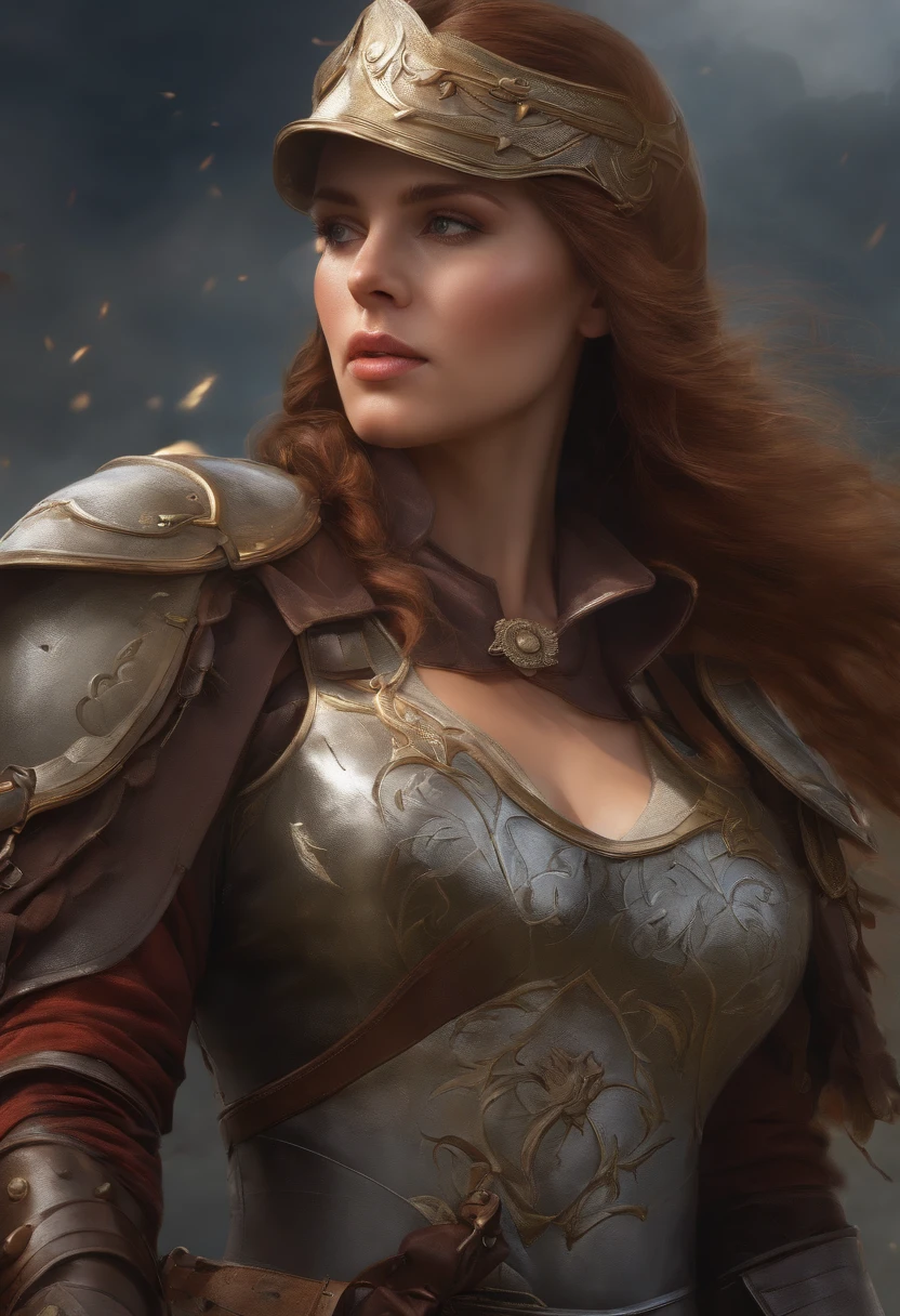 1girl, beautiful face, masterpiece, best quality, eaba, weapon, holding, outdoors, army, solo focus, soldier, beauty focus, polearm, banner, shoulder armor, war, holding weapon, facial hair, reins,