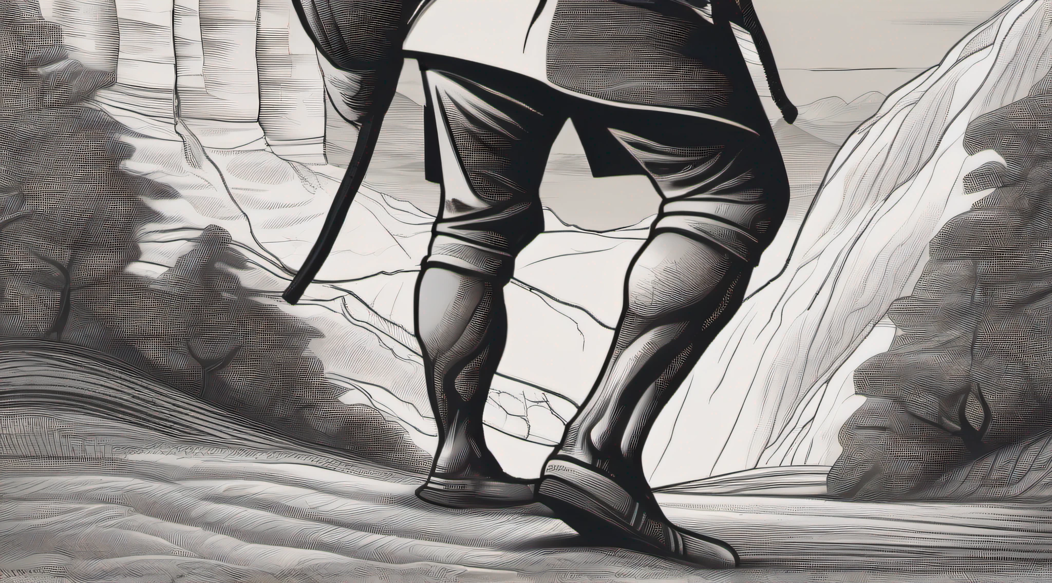 A Nepalese tamang porter who is climbing uphill carrying a heavy load and the swollen veins on his legs are clearly visible. picture from backside and focused on legs veins.