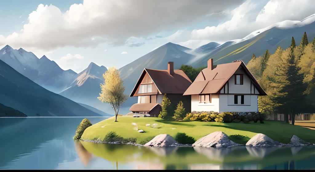 a house near a lake