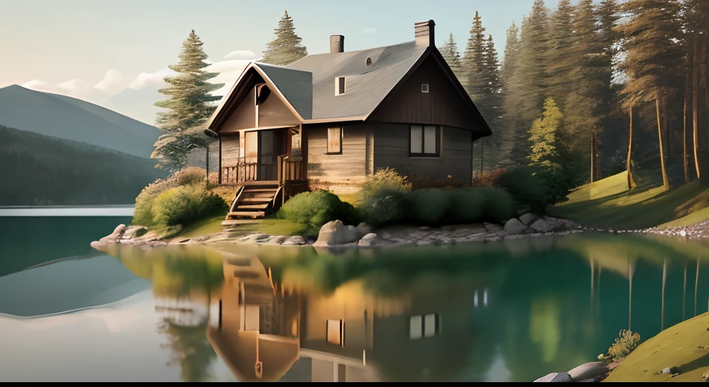 a house near a lake