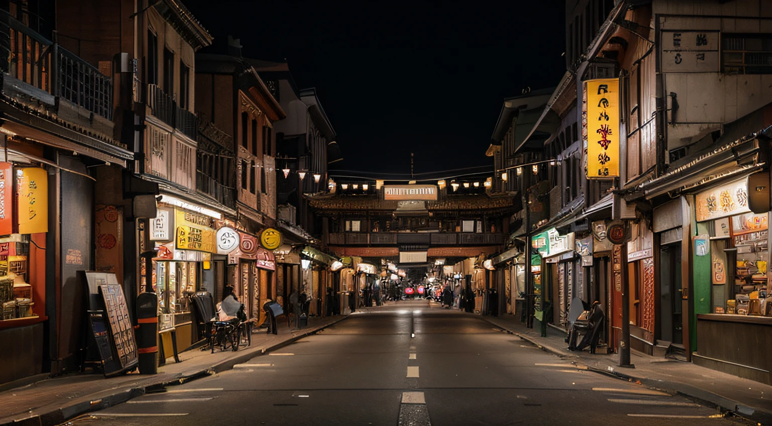 a hyper realistic photography of the Chinatown in Melbourne at night, no people, Nikon D850 DSLR 4k camera, 100mm lens, F 1.2 aperture setting, bright and natural lighting, vibrant, fun and relaxing atmosphere