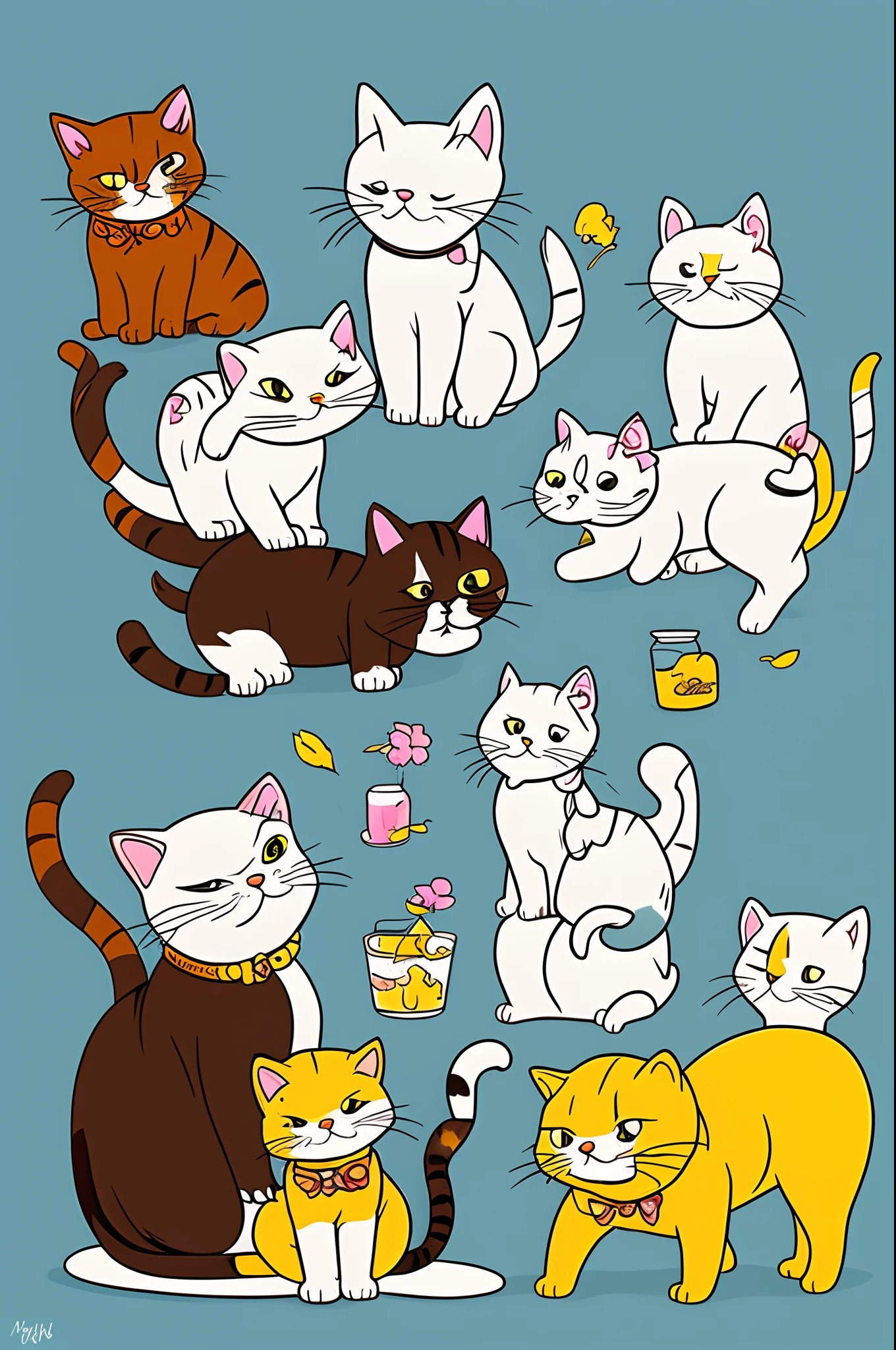 Cat illustration like The Simpsons