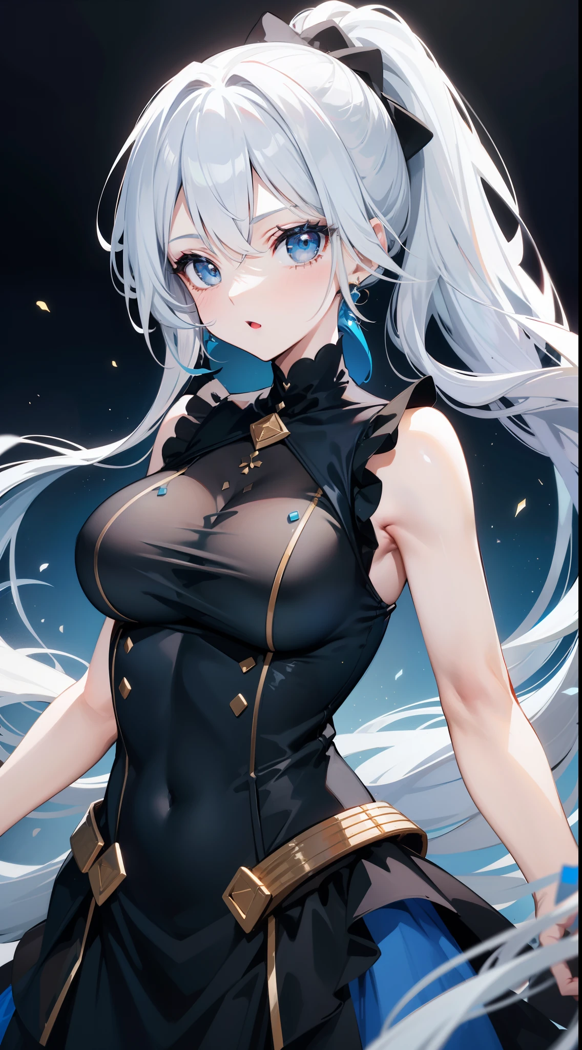 ((Best Quality)), (ultra-detailliert), ((Extremely detailed)), (Beautiful), ((Kawaii Girl)),(two side up hair)、((masutepiece)),Platinum Blonde Hair,Long hair, hair between eye, Wavy Hair, Long sideburns,Jade-colored eyes, White skin,Colossal tits、Rabbit ears,Slender body,playboy_bunny,Standing,Look Camera,One Woman,Anime