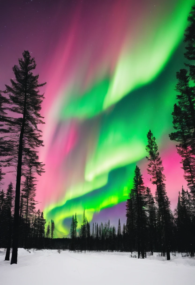 Jumbo jets flying under the Northern Lights、Magnificent Northern Lights、Shining Northern Lights、Aurora Borealis in 7 colors、Iridescent Northern Lights、Curtains of the Northern Lights、Jumbo Jet 777 is flying