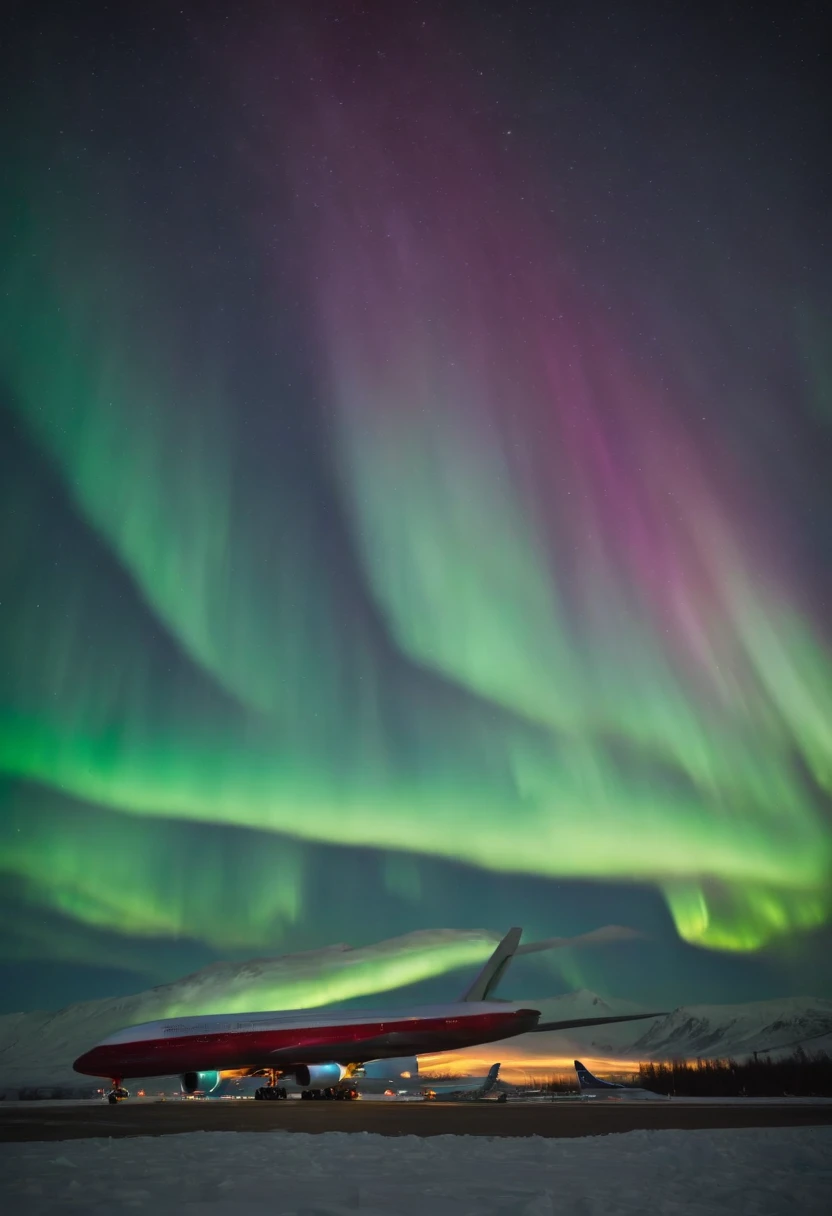 Jumbo jets flying under the Northern Lights、Magnificent Northern Lights、Shining Northern Lights、Aurora(7 colors)、Iridescent Northern Lights、Curtains of the Northern Lights、Jumbo Jet 777 is flying