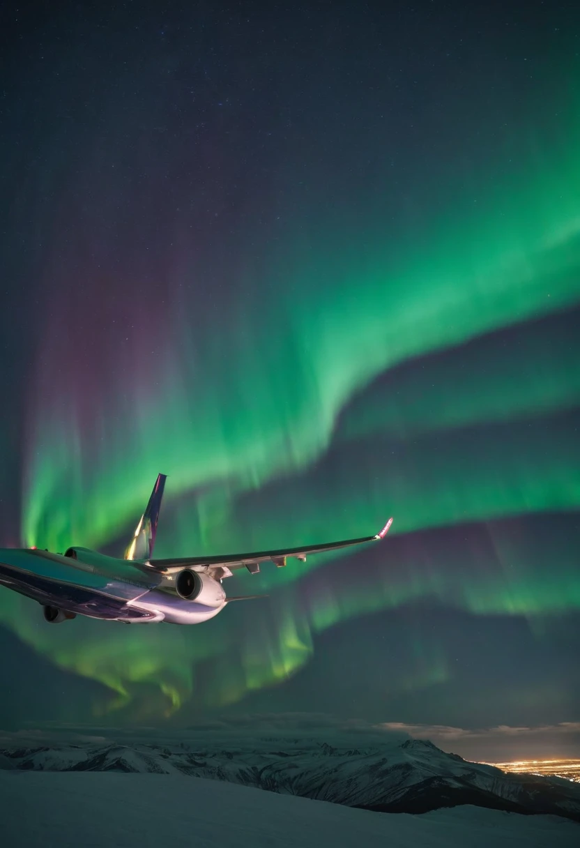 Jumbo jets flying under the Northern Lights、Magnificent Northern Lights、Shining Northern Lights、Aurora(7 colors)、Iridescent Northern Lights、Curtains of the Northern Lights、Jumbo Jet 777 is flying