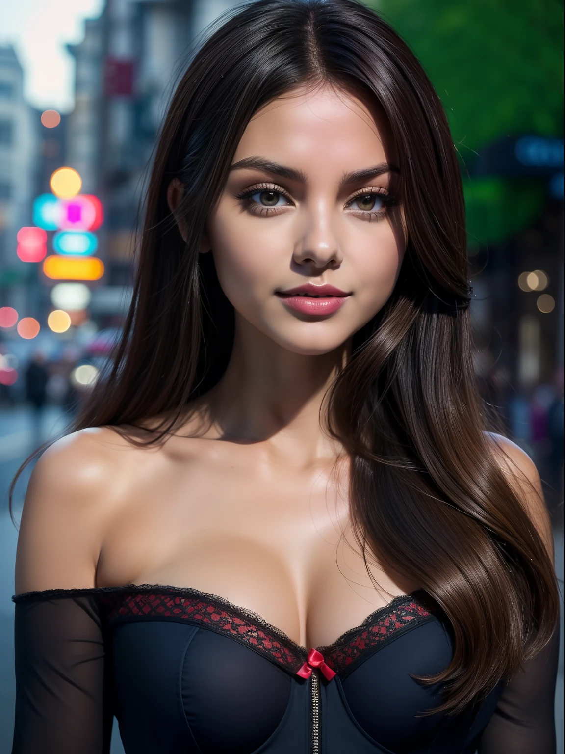 tanned asian woman+attractive+clean+beautiful skin, Tang Yan+Tiffany Tang+Tang Yan+beautiful+symmetric+attractive+flirting+clean skin+nerd:0.8 face, dark brown shoulder long+straight+Victoria Justice+beautiful+attractive hair, narrow+round+Victoria Justice 2014+beautiful+attractive forehead, dark brown Medium+round medium arc+Victoria Justice 2014+beautiful+attractive+sensual+flirting eyebrows, dark brown narrow+small+Tang Yan+Tiffany Tang+Tang Yan+beautiful+attractive+sensual+flirting+intense+very intense eyes, small+round medium arc+Andrea Duro 2017+beautiful+attractive+small+symmetric+european nose, Big+round+Ana de Armas 2022+beautiful+attractive+cute+young+feminine cheeks, red Medium+round+Ana de Armas 2022+beautiful+attractive+feminine lips, Medium+round+Jenna Coleman 2017+beautiful+attractive+cute+feminine chin, Medium+round+Jenna Coleman+beautiful+attractive+feminine jaw, , Red lips, lips red, most beautiful woman in the world, (Person center in image, Face looking into camera, Front portrait headshot, From top of head (-20px) to chest)), Wearing a white strapless corset top.