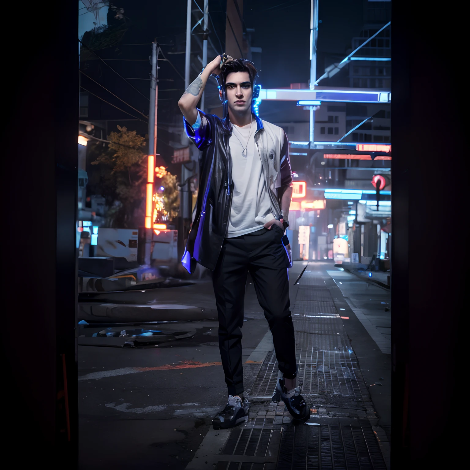 Change background cyberpunk handsome boy,realistic face,8k, ultra realistic,