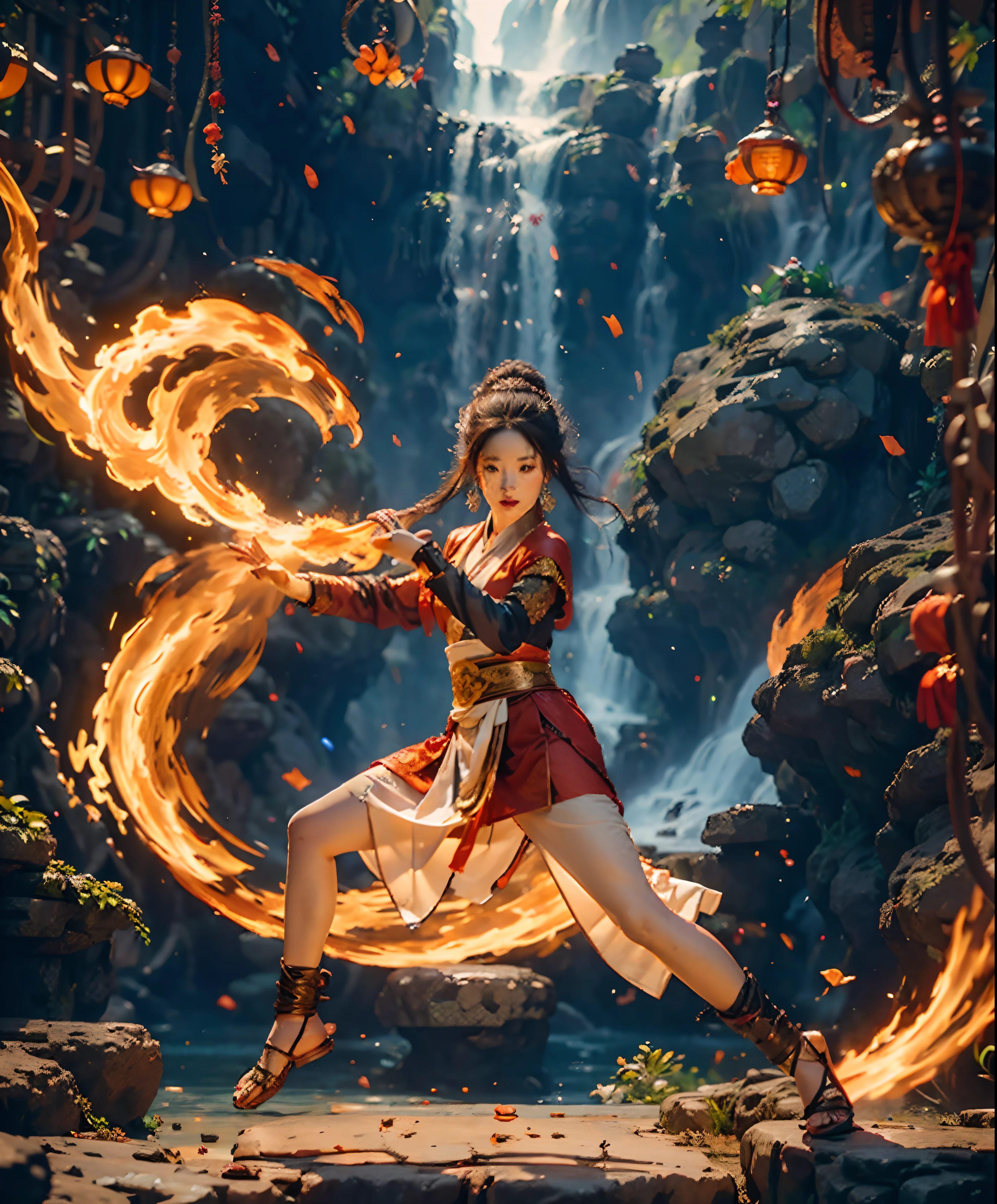 （abstract artistic：1.4）， tmasterpiece， best qualtiy， 超高分辨率， big breasts beautiful， Visually stunning， （1girl：1.2）， crimson themed， dark red color， Bleeding red， Halo， looking at viewert ，full bodyesbian，woman，nvshen，dunhuang，black Hanfu，black and gold dress,（tmasterpiece，top Quority，best qualtiy，offcial art，Beauty and aesthetics：1.2），Charming mature woman，The is very detailed，（s fractal art：1.1），（a color：1.1）（blossoms：1.3），Most detailed，（ zentangle:1.2), (Dynamic pose), (abstract backgrounds:1.3), (Chinese Traditional Cloth:1.2), (Shiny skin), (many color:1.4), ,(Earrings:1.4),（（fashion icon|Fashionistas|1 Fashionista（individually）|trendsetter|Mannequin）），Ancient Chinese clothing， full bodyesbian， rays of sunshine， Clear face，((best qualtiy)), ((tmasterpiece)), (the detail:1.4), hdr（HighDynamicRange）,Ray traching,NVIDIA RTX,Hyper-Resolution,Unreal 5,Subsurface scattering、PBR Texture、post-proces、Anisotropy Filtering、((Best quality)), ((Masterpiece)), (Highly detailed:1.3),Masterpiece, Best quality, Translucent skin, （tmasterpiece，best qualtiy，realisticlying：1.37），（Complex and sophisticated，Highly detailed skin and face），（Complex and sophisticated，high detailed hand）， Clear face， tmasterpiece， super detailing， Epic composition， hyper HD， high qulity， extremely detaile， offcial art， Uniform 8K wallpaper， super detailing，High resolution CG，depth of fields、maximum definition and sharpness、Many-Layer Textures、Albedo e mapas Speculares、Surface coloring、Accurate simulation of light-material interactions、rendering by octane、Two-colored light、largeaperture、Low ISO、White balance、the rule of thirds、8K raw data，Little ass，,long leges,Little ass,Indifferent eyes,Realistic art,Dominatrix,femdom,high ponytails，high and cold，A look of contempt，180cm tall
