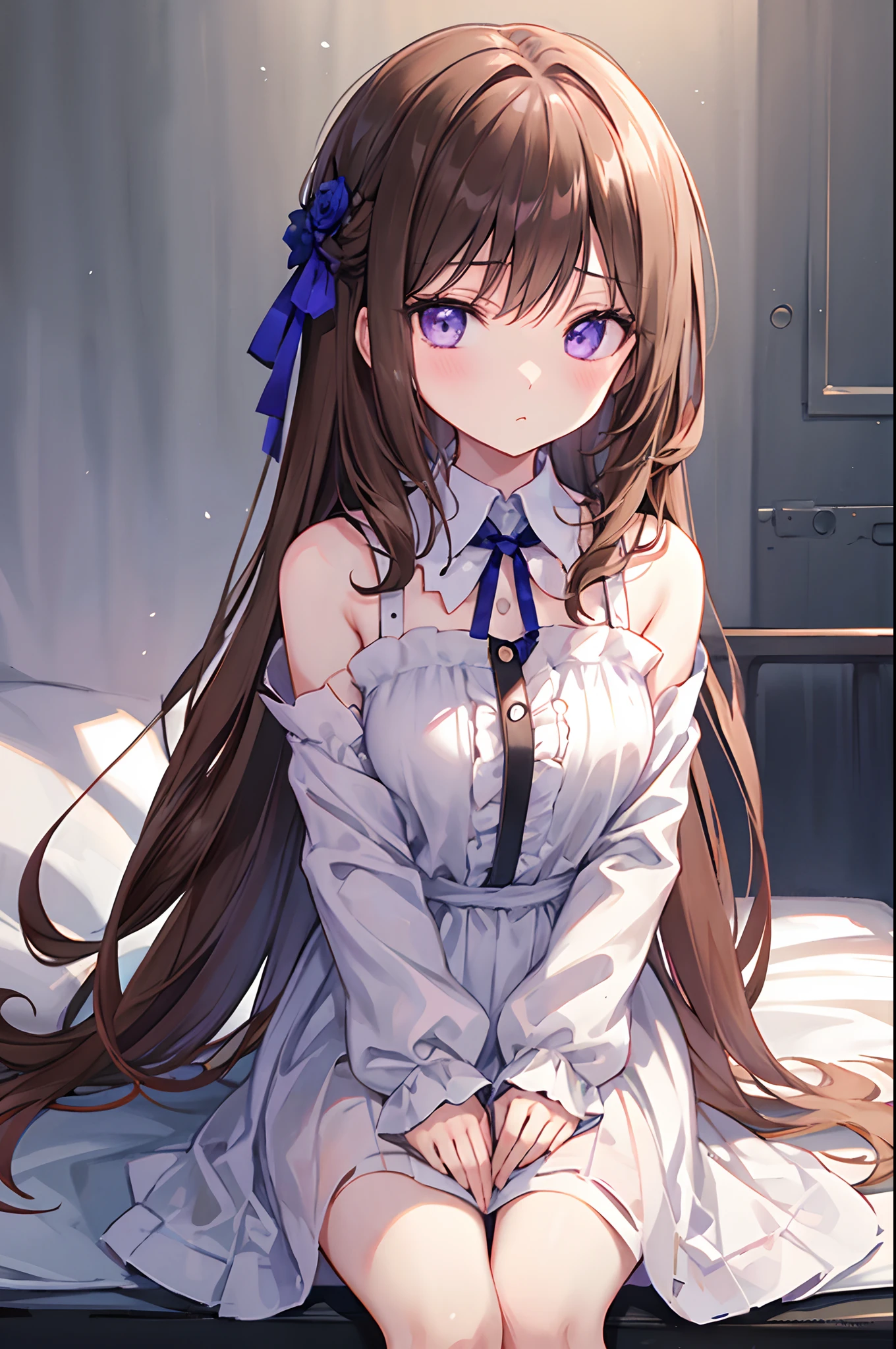 oxytocin、Healed、soothing、I want you to comfort the viewer、Purple eyes、pale brown hair