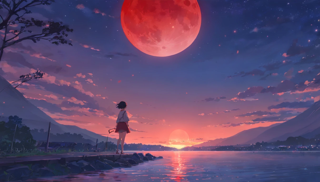 Red Moon、Bloody river、dark sky、one leg