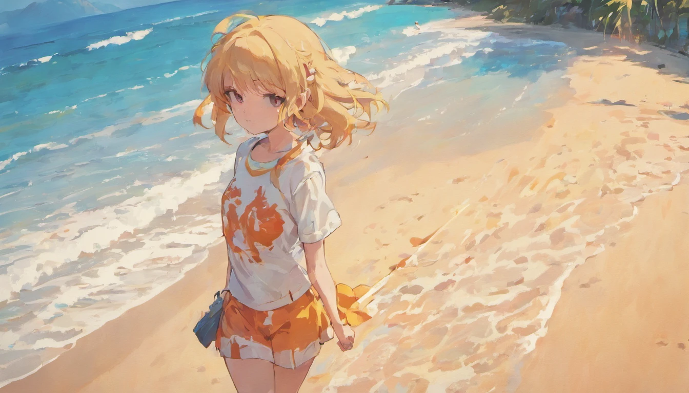 T-shirt print with SUF and beach design