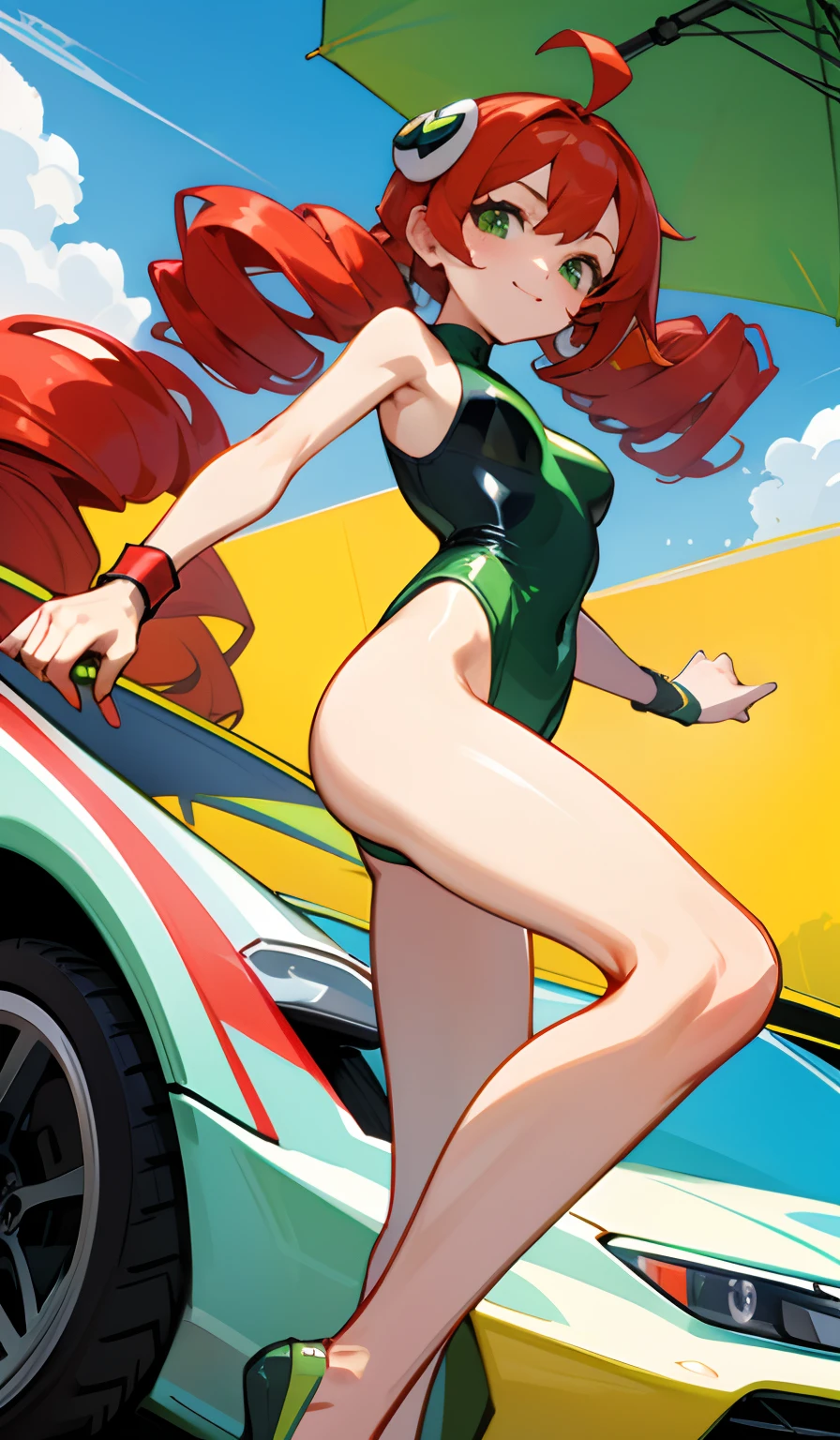 (Super Glossy Cola Green Kratex Leotard Swimsuit:1.3) , Ultra tight fit swimsuit with super reflective surface,Walking,Beautiful legs, Resistant to swimsuits,GT Circuit.nffsw.Car Racing Girls ,circuit.nffsw.Car Race Gar,(GT Toyota Supra&Puyo Puyo)(circuit.nffsw.F,)(Eye Green、Character hair ornaments、red hairs、Ahoge、twin drills、wristbands)It's a soft laugh that makes the camera laugh quietly, Smile on your lips.............., Turning on the camera, Eta、If、Women's position，Recruit women,Beautiful legs, Resistant to swimsuits, ,.nffsw.Car Race Gar,About the Asahi start time of the early morning circuit in late July，She is also a woman with an umbrella,If you want to do Camera Japan, I'm going to pull a guy with a camera from Camera Japan, however、If you want to do a camera that attracts everyone, Japan, If you want to cosplay a woman with Bose Camera Japan,, It's going to be a cosplay event.