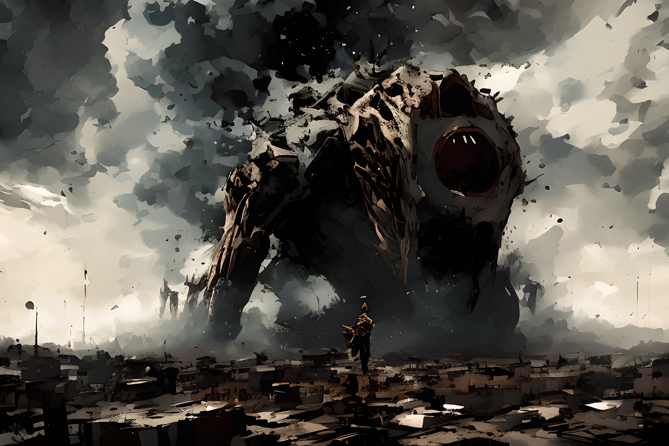 Attack on Titan, (style of ashley wood:1.2),