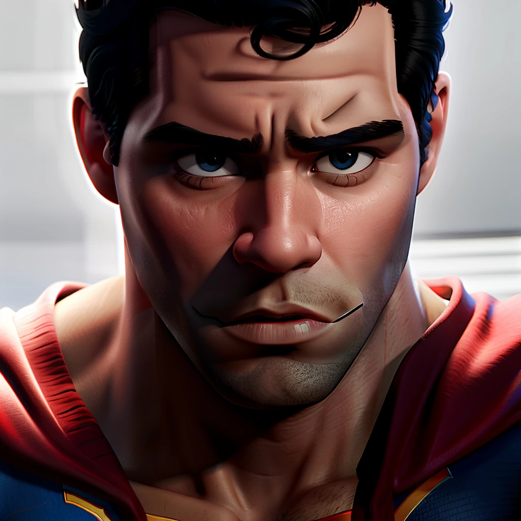 serious man, realista, com uniforme do Superman