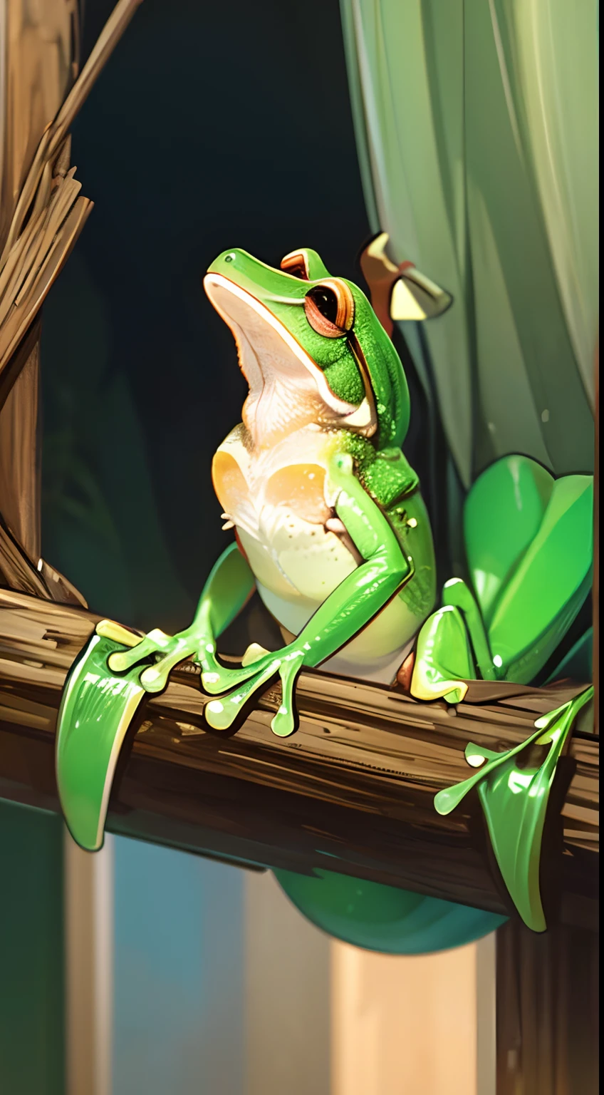 A tree frog swallows its prey whole