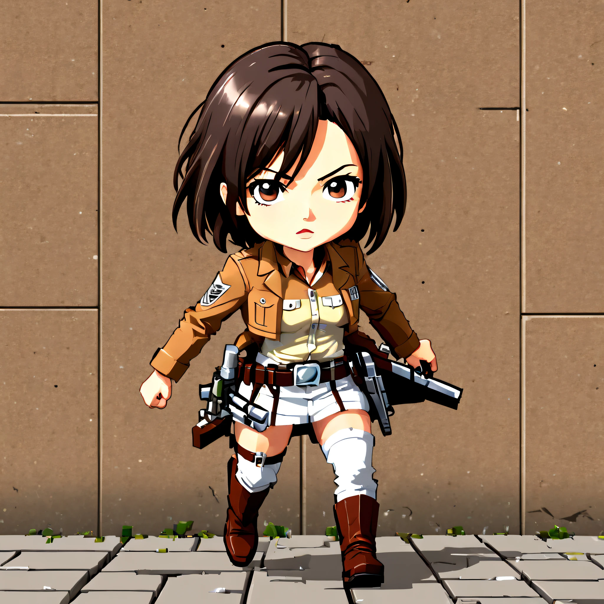 (Attack on Titan:1.5), (Pixel art:1.5), (pixel theme:1.5), (chibi emote:1.5), (chibi character:1.5),  dynamic, (attack on titan:1.5), (mikasa:1.5), (giant:1.5), (wall:1.5), (town:1.5), (moving:1.5),(fast moving:1.5), (Wall-running:1.5)