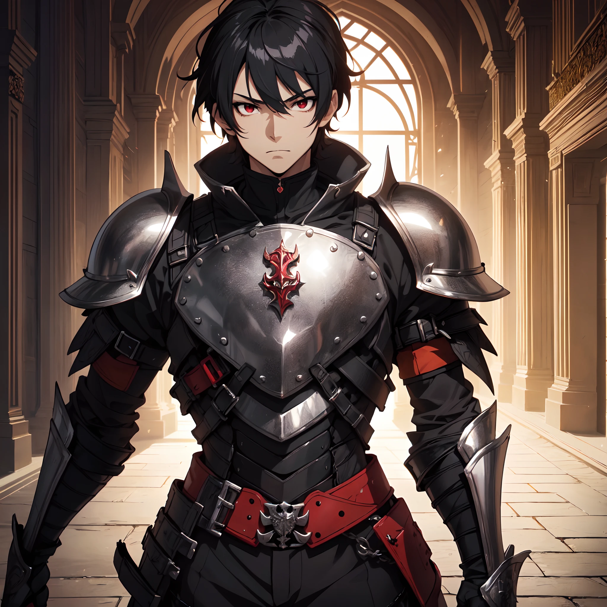 128K Ultra High Definition,
128K Ultra High Quality,
128K Ultra High Resolution,
Best Definition,
Best Quality,
Best Resolution,
Perfectly Detailed,
Perfectly Designed,
Extremely Detailed,
Extremely Designed,
Hyper Detailed,
Hyper Definition,
Hyper Quality,
Hyper Resolution,
Masterpiece,
(((Anime))),
Body Shot,
(((Boy))),
Handsome,
Muscular Body,
(((Black Short Hair))),
(((Red Eyes))),
(((Hyper Detailed & Perfectly Designed With Ultra High Quality Black Warlord Armor))),
(((Inside Of Medieval Royal Palace Background Scenery))),