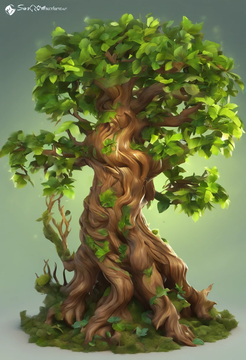 1 Dryad,Cartoon tree close-up,There is a face on it, treant, but rather a, ent treant dryad, the trees are angry, Evil Tree Elves, Groot, character art of maple story,leafy branches,Lots of branches, oak tree ent, plant monster, tree druid, of the tree, treebeard, entity, Jane wood art style, plant monster, Mobile game art(Masterpiece, Best quality, Ultra-detailed, Best Illustration:1.4),(See-through:15)(refractions,Reflection:1.2) ,