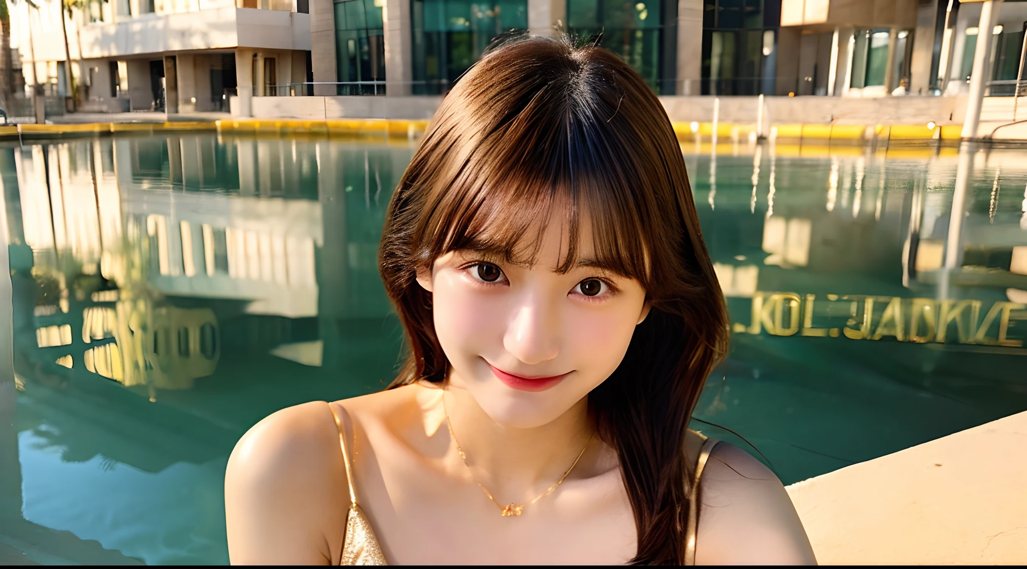 (Highest quality, masterpiece:)Ultra-high resolution、Two women in swimsuits standing side by side, Wet swimsuit, Japanese Model, A young and かわいい gravure idol, tight, , , sakimichan hdri, For whom?????????????、High Leg、Big Breasts、bangs、Wavy long hair、Earrings、beauty、Victory smile、Striped bra、Mature Woman、Please face forward and look at the camera、white and black bra