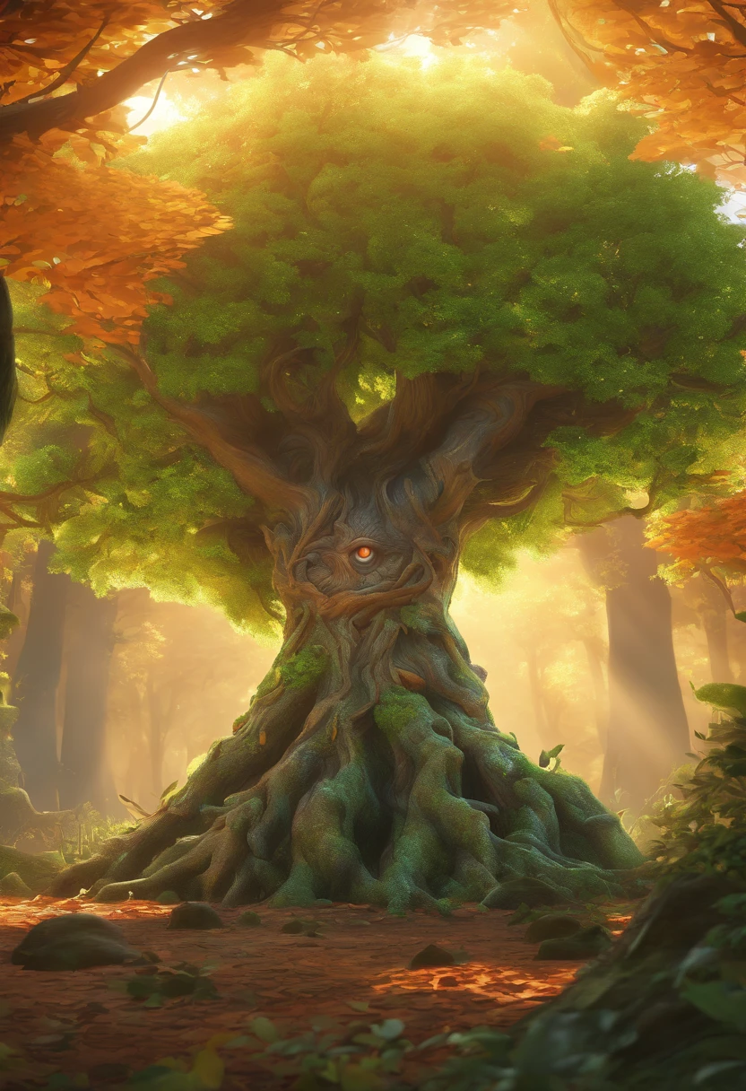 1 Dryad,Cartoon tree close-up,There is a face on it, treant, but rather a, ent treant dryad, the trees are angry, Evil Tree Elves, Groot, character art of maple story,leafy branches,Lots of branches, oak tree ent, plant monster, tree druid, of the tree, treebeard, entity, Jane wood art style, plant monster, Mobile game art(Masterpiece, Best quality, Ultra-detailed, Best Illustration:1.2),(refractions,Reflection:1.2) ,