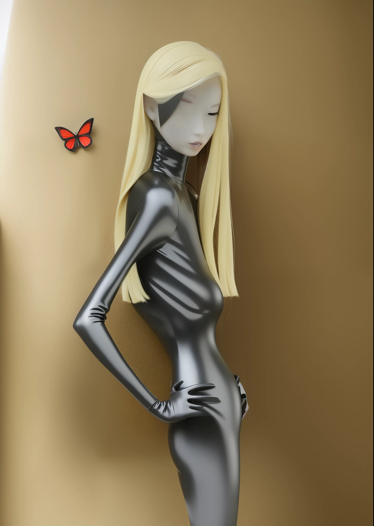 Thin women，Tight latex clothing，鎖骨，the ribs，big breasts thin waist，pelvic bone，Thin leg，hunger，being thin