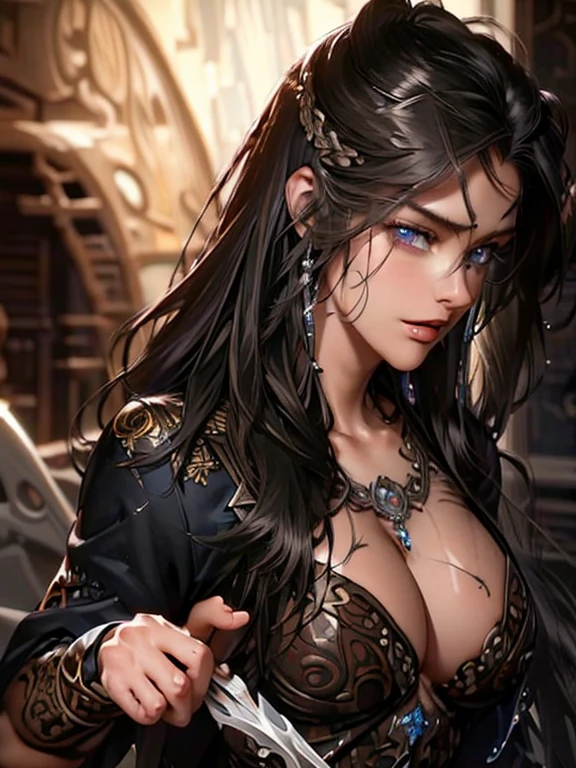 8K resolution, masterpiece, Highest quality, Award-winning works, unrealistic, From above, erotic, Only sexy women, healthy shaped body, 22 years old, Black Mage, Height: 165cm, huge firm bouncing busts,, Silvery long wavy hair, Detailed facial depiction, break, Mysterious blue eyes, Standard nose, eyeliner, Pink Lips, Sexy long legs, Transparent muscle, holy knight, Gothic ruffle long dress, A dress with a complex structure, Seven colourful dresses, Clothed in flames, royal coat of arms, elegant, Very detailed, Delicate depiction of hair, Miniature Painting, Digital Painting, artステーションコンセプトart, Smooth, Sharp focus, shape, artジャム、Greg Rutkowski、Alphonse Mucha、William Adolphe Bouguereau、art:Stephanie Law , Royal Jewel, nature, Symmetric, Greg Rutkowski, Charlie Bowwater, unrealistic, Surreal, Dynamic Lighting, ファンタジーart, Complex colors, Colorful magic circle, flash, dynamic sexy pose, A kind smile, Mysterious Background, aura, A gentle gaze, break, Small faint lights and flying fireflies, night, lanthanum, 山の頂From above下界を見下ろす, Starry Sky, milky way, nebula, shooting star, A sacred staff that emits a brilliant light, Back view, Facing the camera