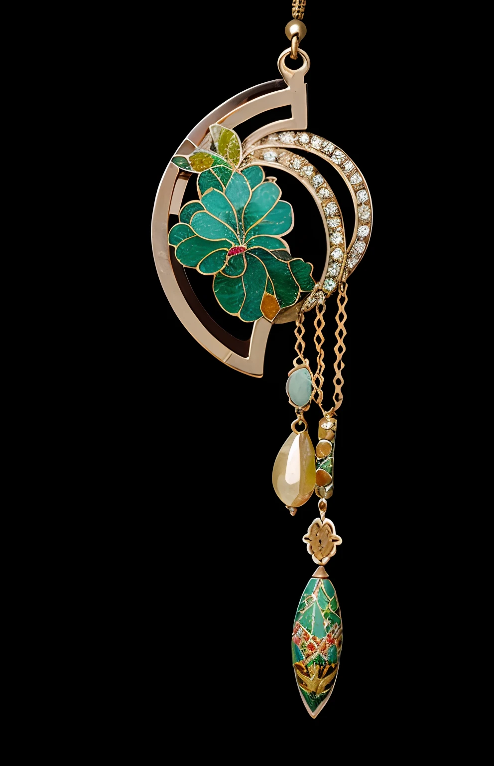 Similar to the picture,Botanical pattern,Earrings,Cloisonné,Vintage,There are no characters,Artistic
