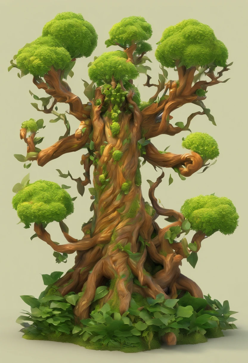 1 Dryad,Cartoon tree close-up,There is a face on it, treant, but rather a, ent treant dryad, the trees are angry, Evil Tree Elves, Groot, character art of maple story,leafy branches,Lots of branches, oak tree ent, plant monster, tree druid, of the tree, treebeard, entity, Jane wood art style, plant monster, Mobile game art(Masterpiece, Best quality, Ultra-detailed, Best Illustration:1.4),(See-through:15)(refractions,Reflection:1.2) ,