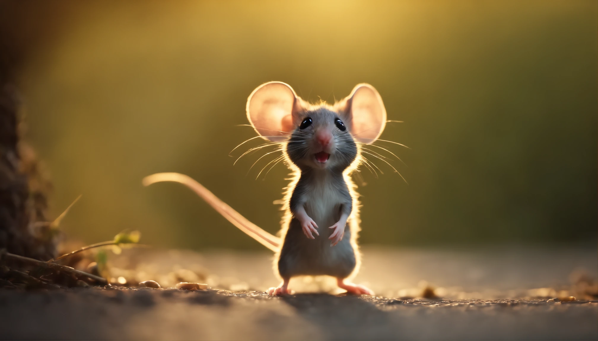 little mouse walk on four legs. UHD, masterpiece, accurate, super detail, textured skin, best quality, 16k