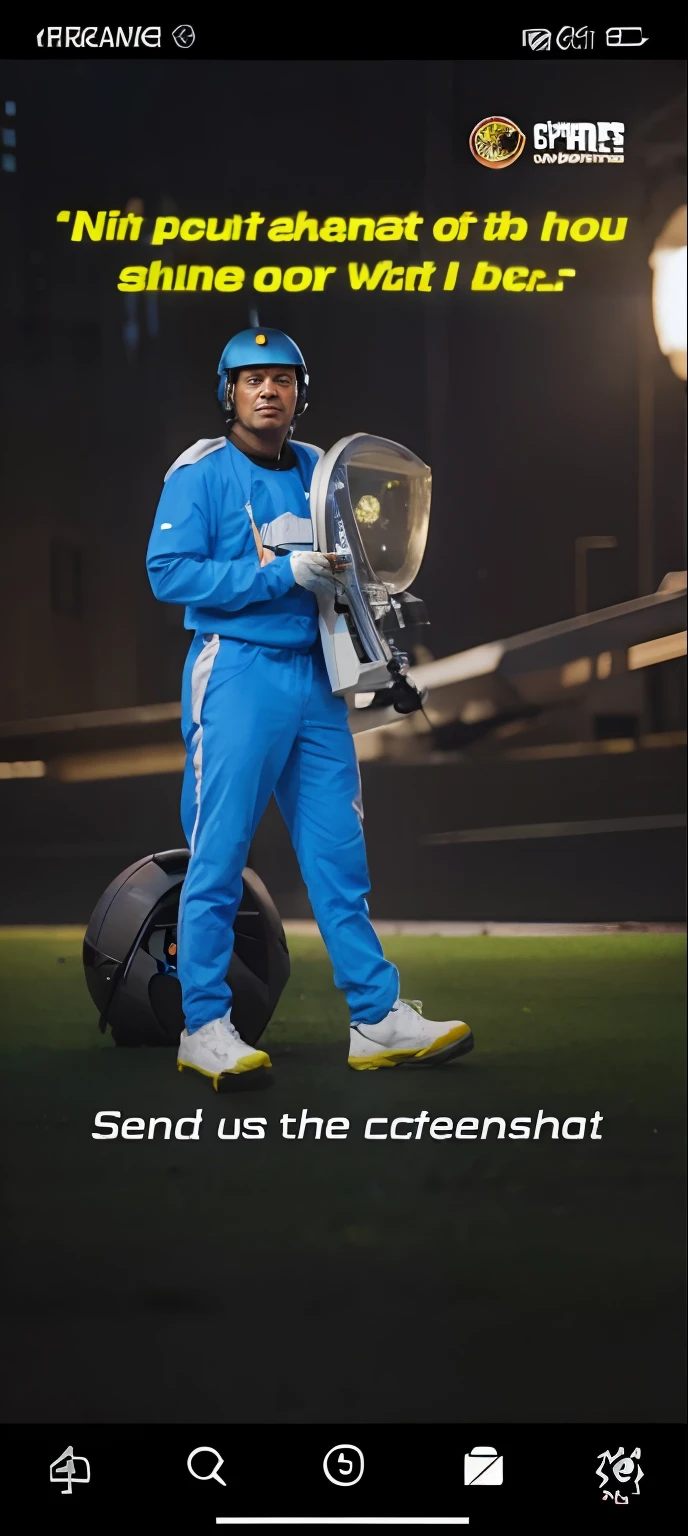 Change background and person to sci fi movie poster