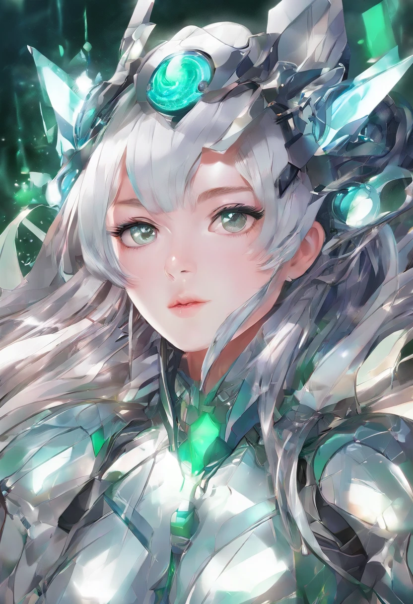 (Masterpiece, Best quality, Ultra-detailed, Best Illustration:1.7), 1 Little Fairy, The wings of the little fairy,(Slime girl:1.4),(See-through:1.8)afloat,Green wind ,Silk fabric,(refractions,Reflection:1.46) , Transparent skin, sunshine day,ln the forest