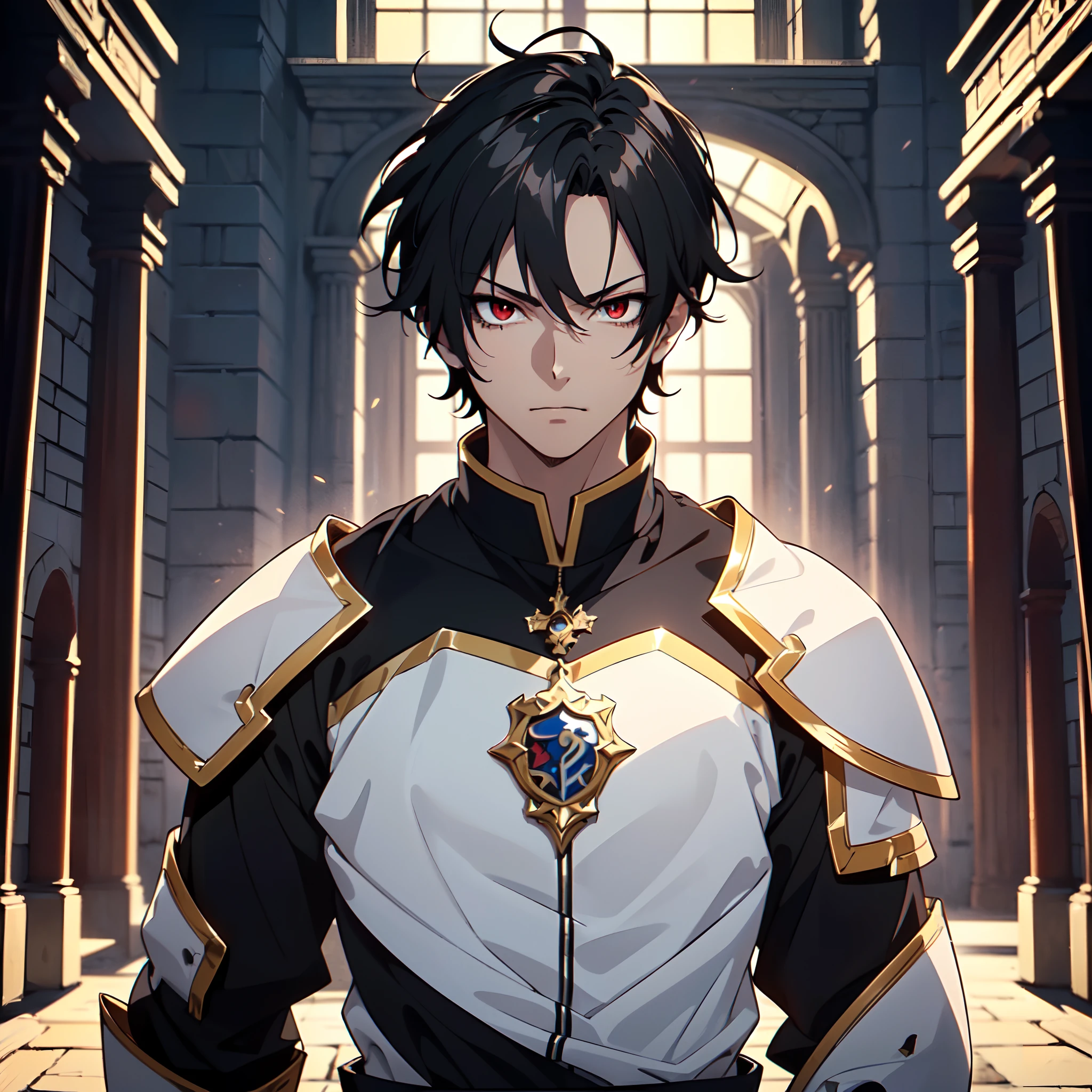 128K Ultra High Definition,
128K Ultra High Quality,
128K Ultra High Resolution,
Best Definition,
Best Quality,
Best Resolution,
Perfectly Detailed,
Perfectly Designed,
Extremely Detailed,
Extremely Designed,
Hyper Detailed,
Hyper Definition,
Hyper Quality,
Hyper Resolution,
Masterpiece,
(((Anime))),
Body Shot,
(((Boy))),
Handsome,
Muscular Body,
(((Black Short Hair))),
(((Red Eyes))),
(((Hyper Detailed & Perfectly Designed With Ultra High Quality White Warlord Armor))),
(((Inside Of Medieval Royal Palace Background Scenery))),
