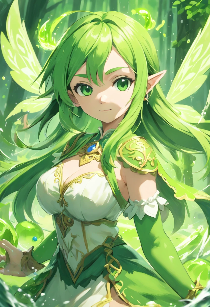 In an intriguing fusion of the magical and the mundane, two contrasting beings come together in a detailed and hyper-realistic illustration. An elegant elf, with pointed ears and slender features, gazes intently at a gruff goblin. The goblin, with wrinkled skin and a mischievous grin, displays a pronounced jaw and beady eyes that twinkle with mischief.
The elf, dressed in shimmering robes of emerald green, deftly weaves intricate patterns in the air with his long, slender fingers. His hair cascades down his shoulders in golden tendrils, reflecting the ethereal glow of the forest