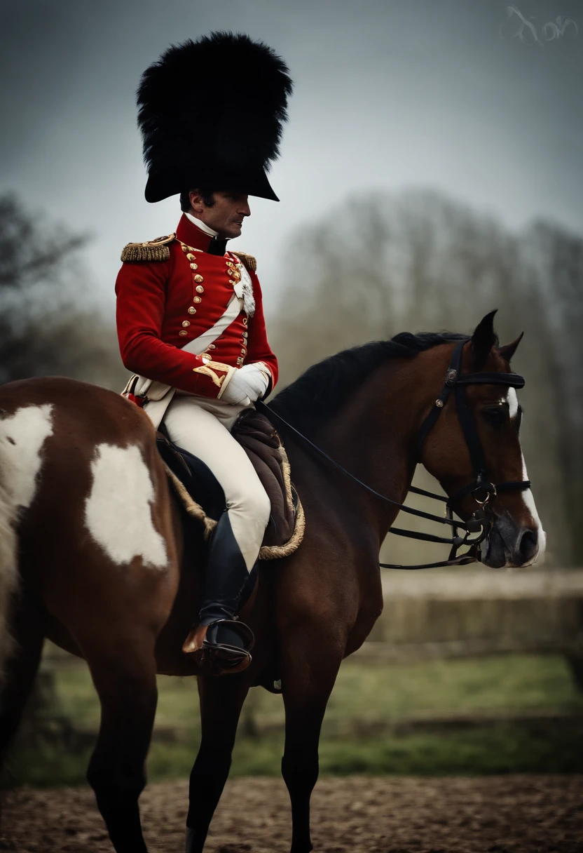 Napoléon Bonaparte, à cheval, Crier victorieux, Photo de la vie réelle, Qualité parfaite,