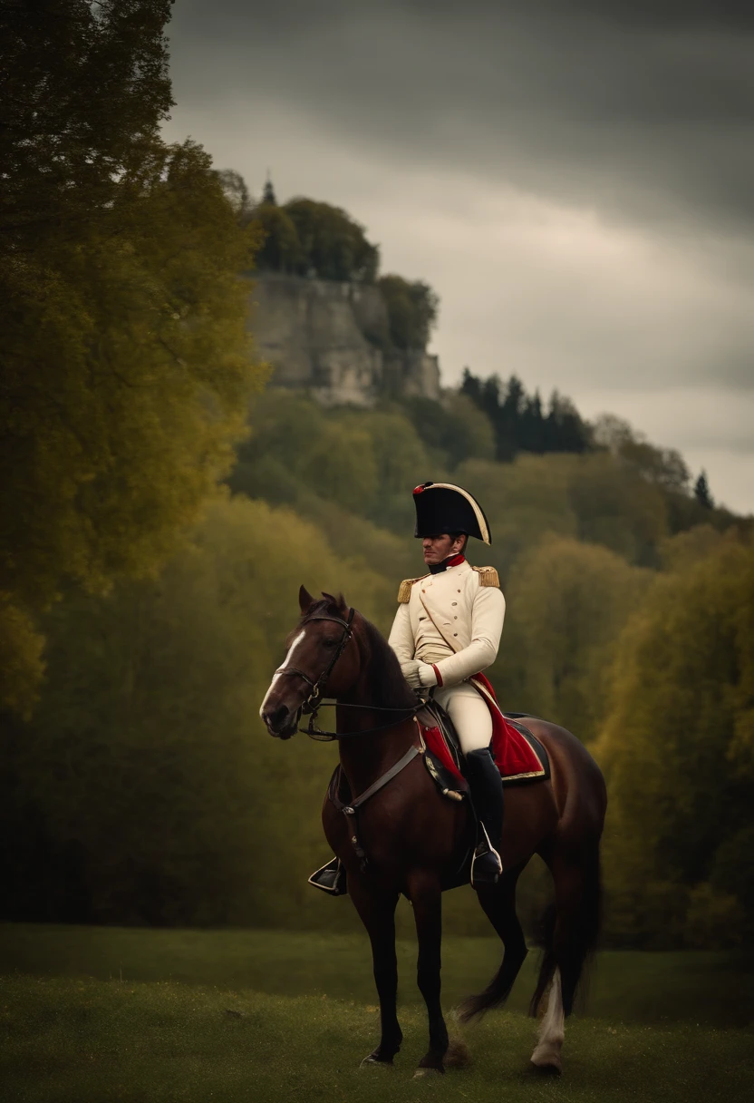 Napoléon Bonaparte, à cheval, Crier victorieux, Photo de la vie réelle, Qualité parfaite,