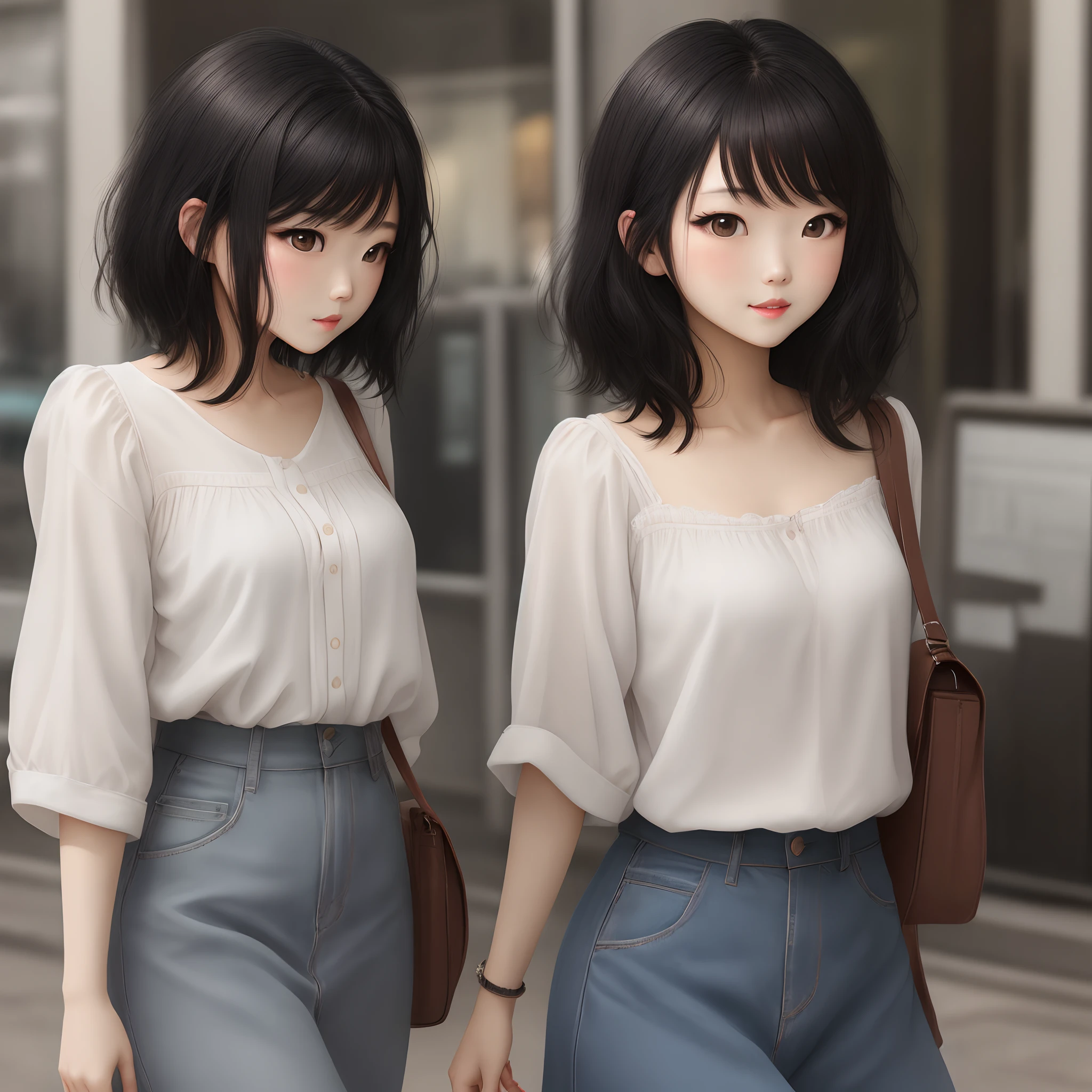 Black Hair Medium Hair Girl