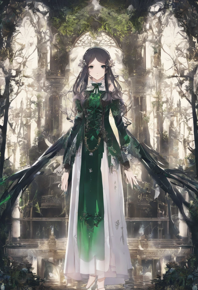 (Masterpiece, Best quality, Ultra-detailed, Best Illustration:1.7), 1 Little Fairy, The wings of the little fairy,(Slime girl:1.4),(See-through:1.8)afloat,Green wind ,Silk fabric,(refractions,Reflection:1.46) , Transparent skin, sunshine day,ln the forest