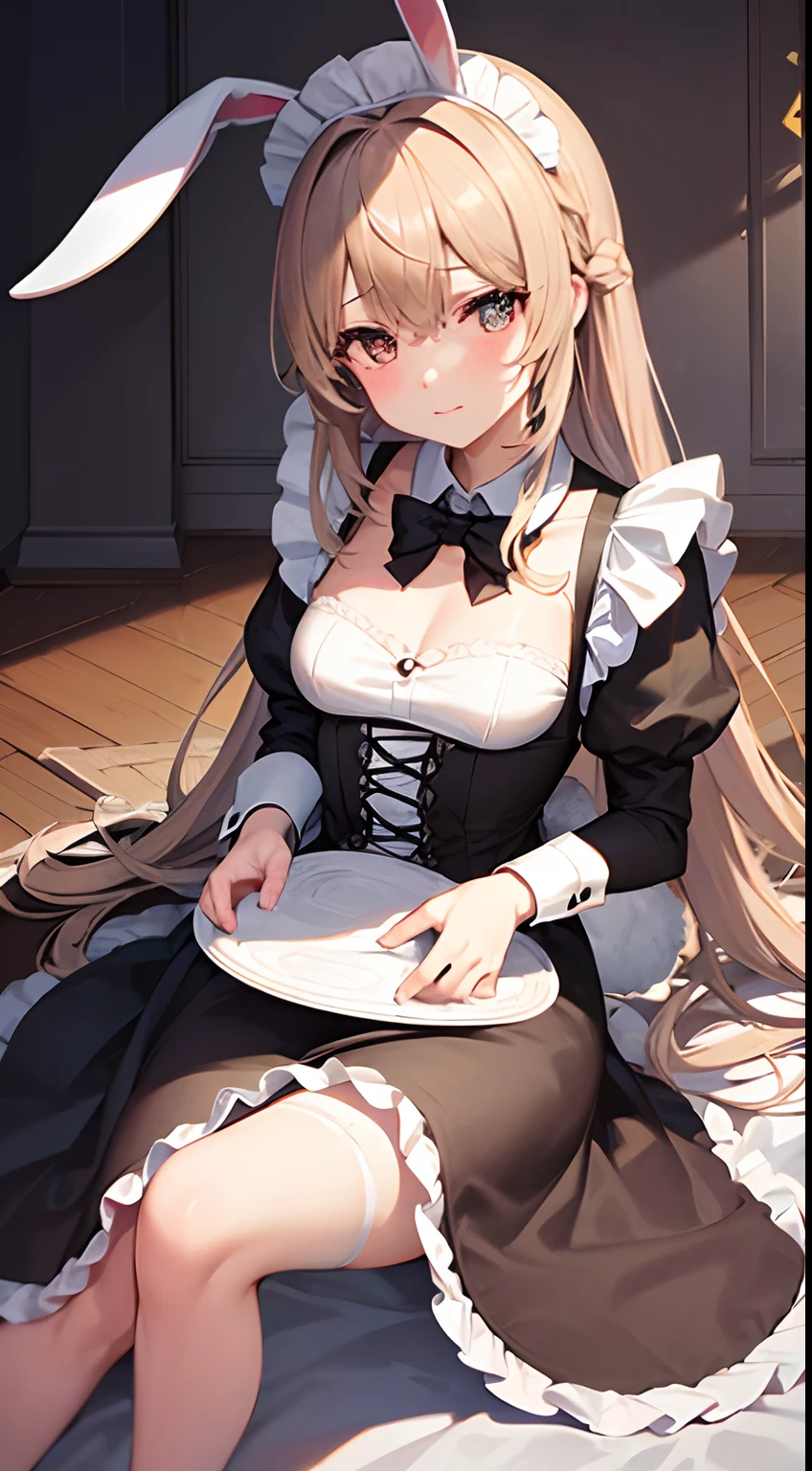 {{{masterpiece}}}, {{{best quality}}}, {{ultra-detailed}}, {illustration}, {{an extremely delicate and beautiful}},1girl,(((maid)), ((Rabbit ears))