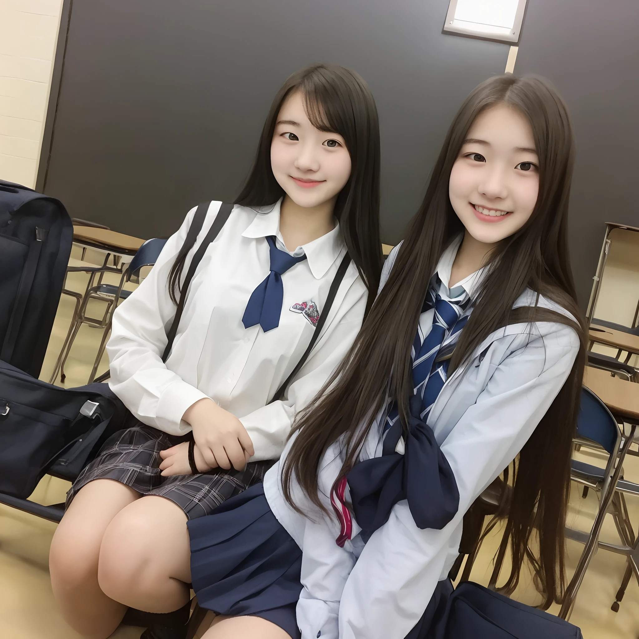 In the classroom,Teachers and elementary school students wear stockings and revealing clothes