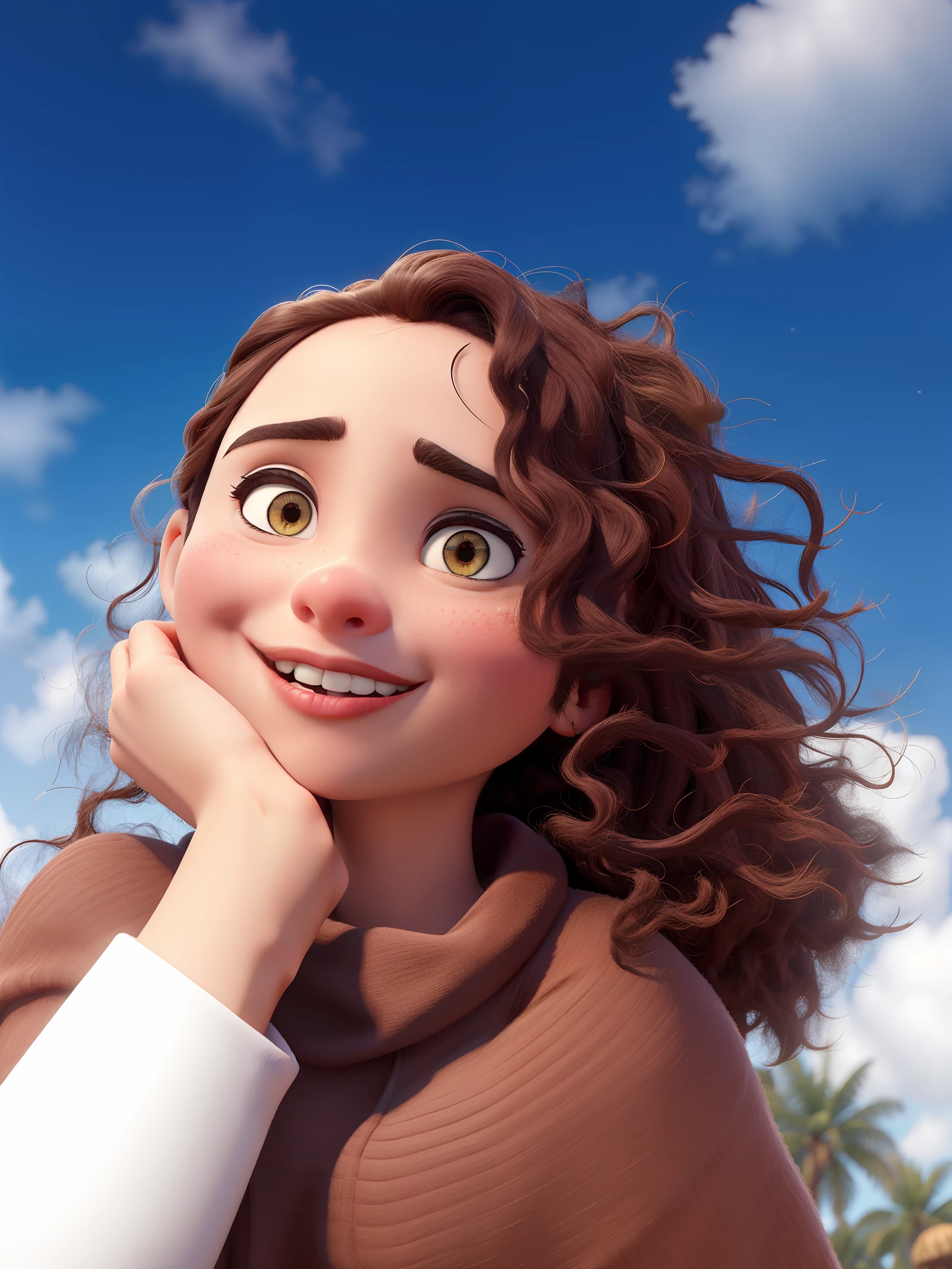 Capa de filme estilo Disney, uma morena com olhos castanhos, in training for pedagogy