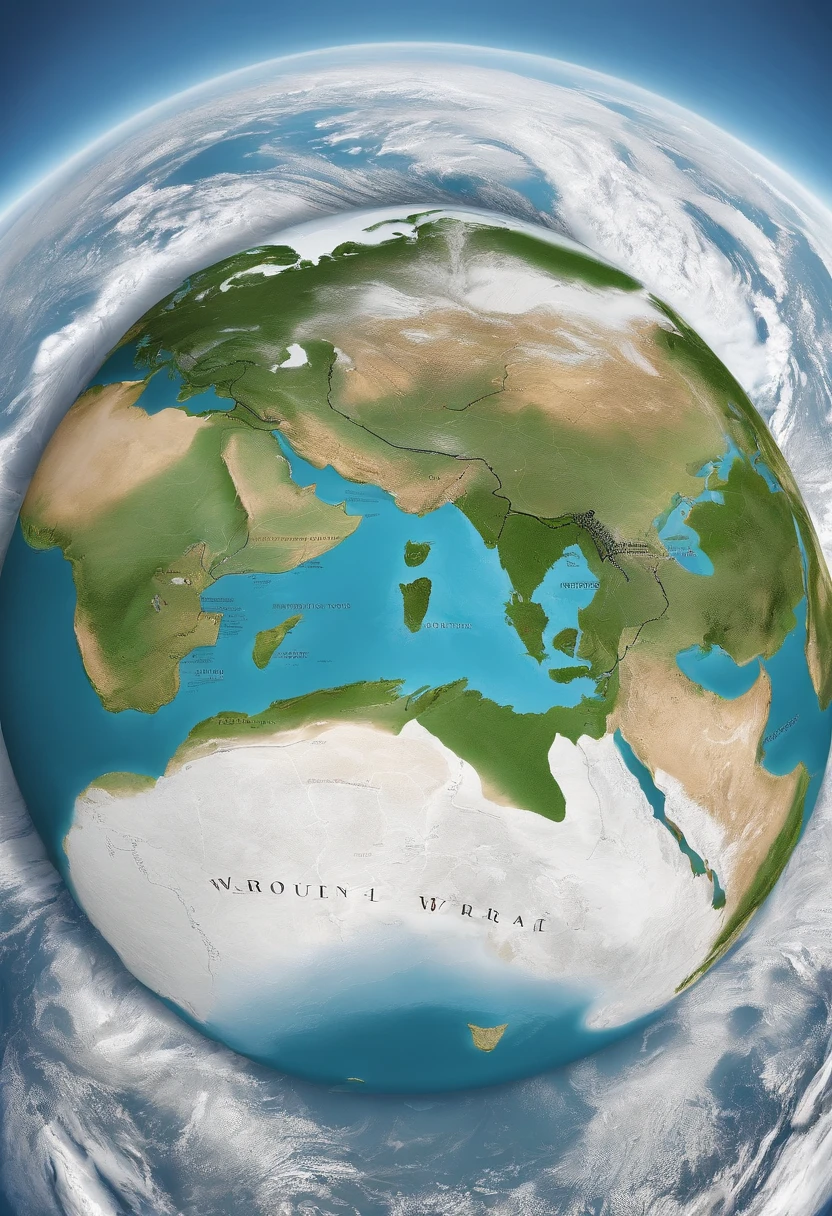 Map of the most famous climatic zones in the world,Wild Map, Face to face with the world map,Insanely super detailed, very accurate and detailed,Highly detailed map, Exquisite 3D maps, Continents with detailed white rings、Surrounded by a continent of white rings、A continent shrouded in white、A continent shrouded in white
