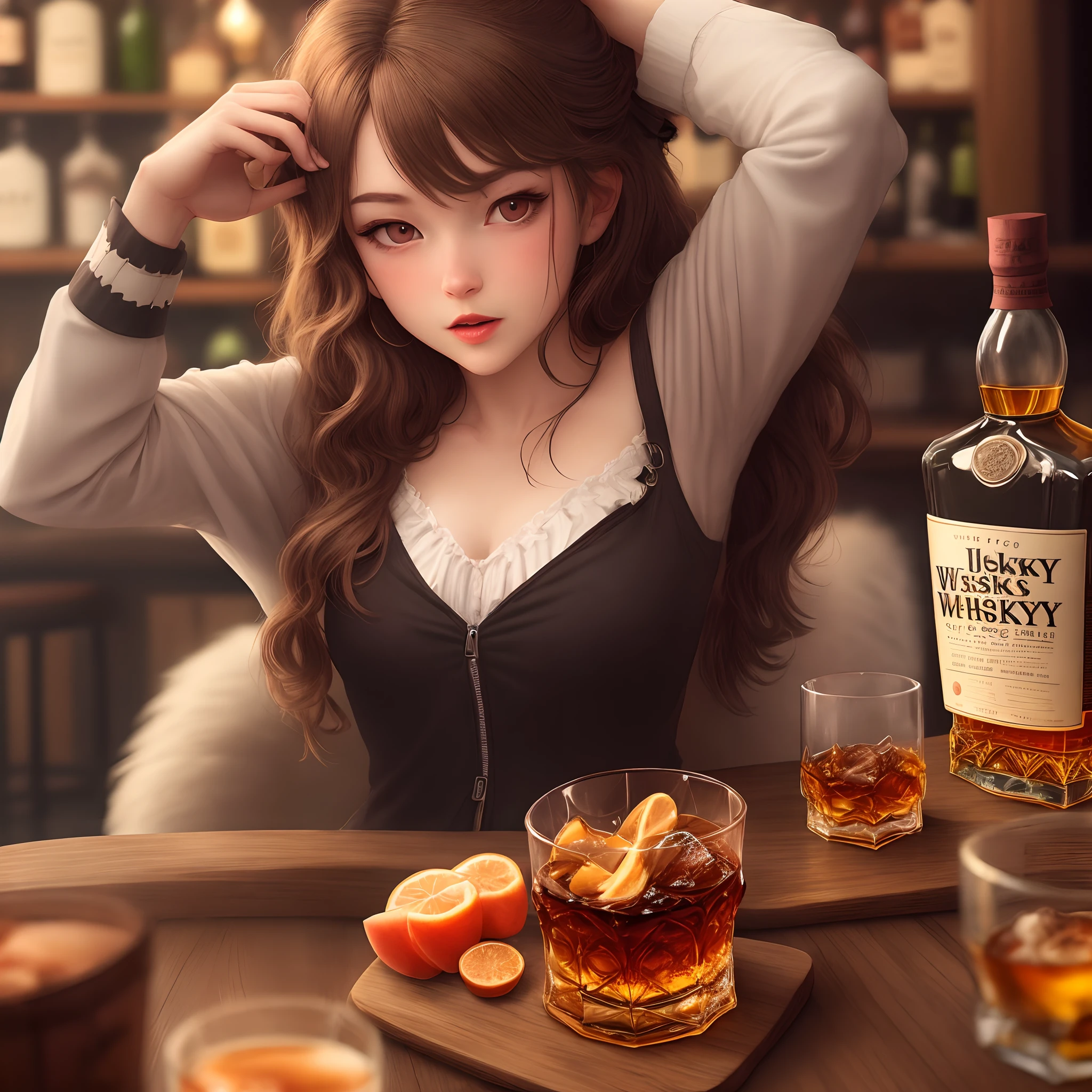 The glass of whiskey is not appearing. put it on --auto --s2