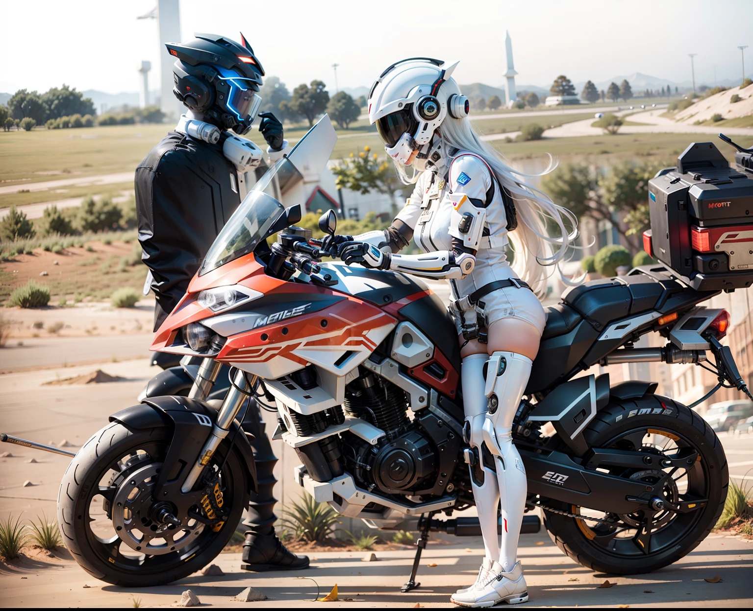 White mechanical legs