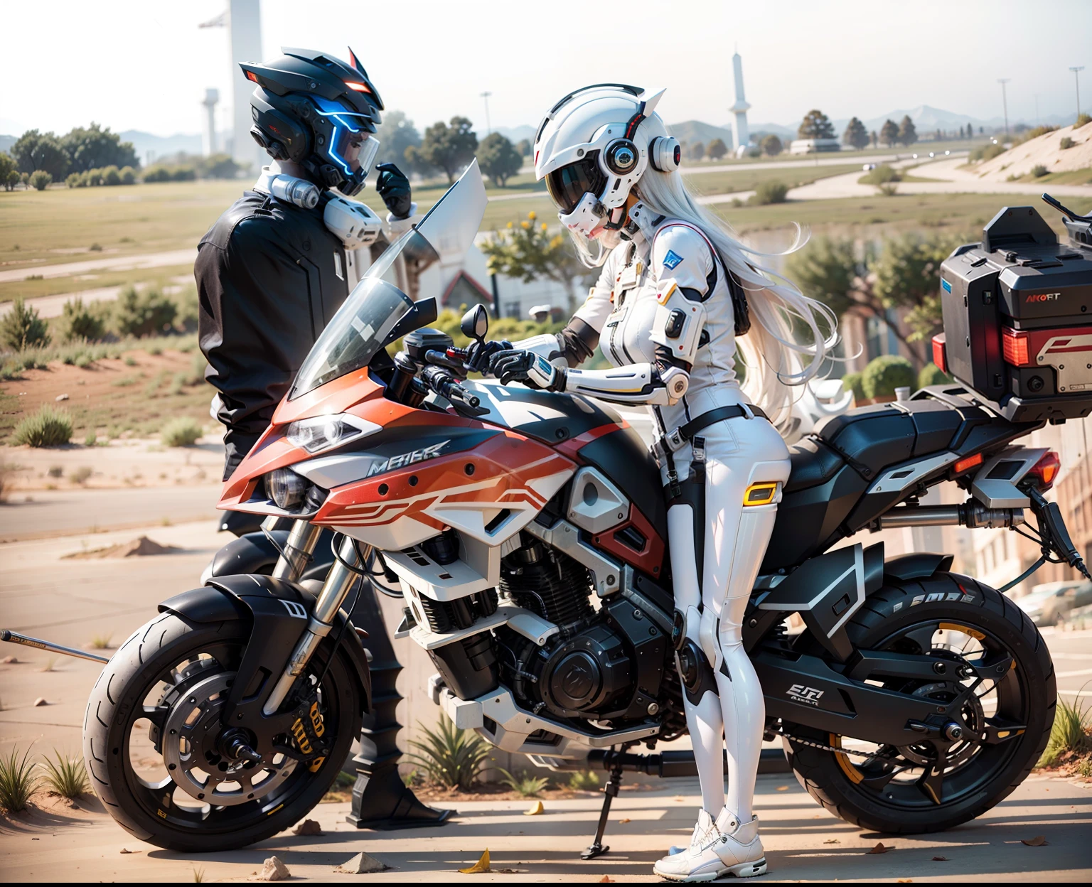 White mechanical legs